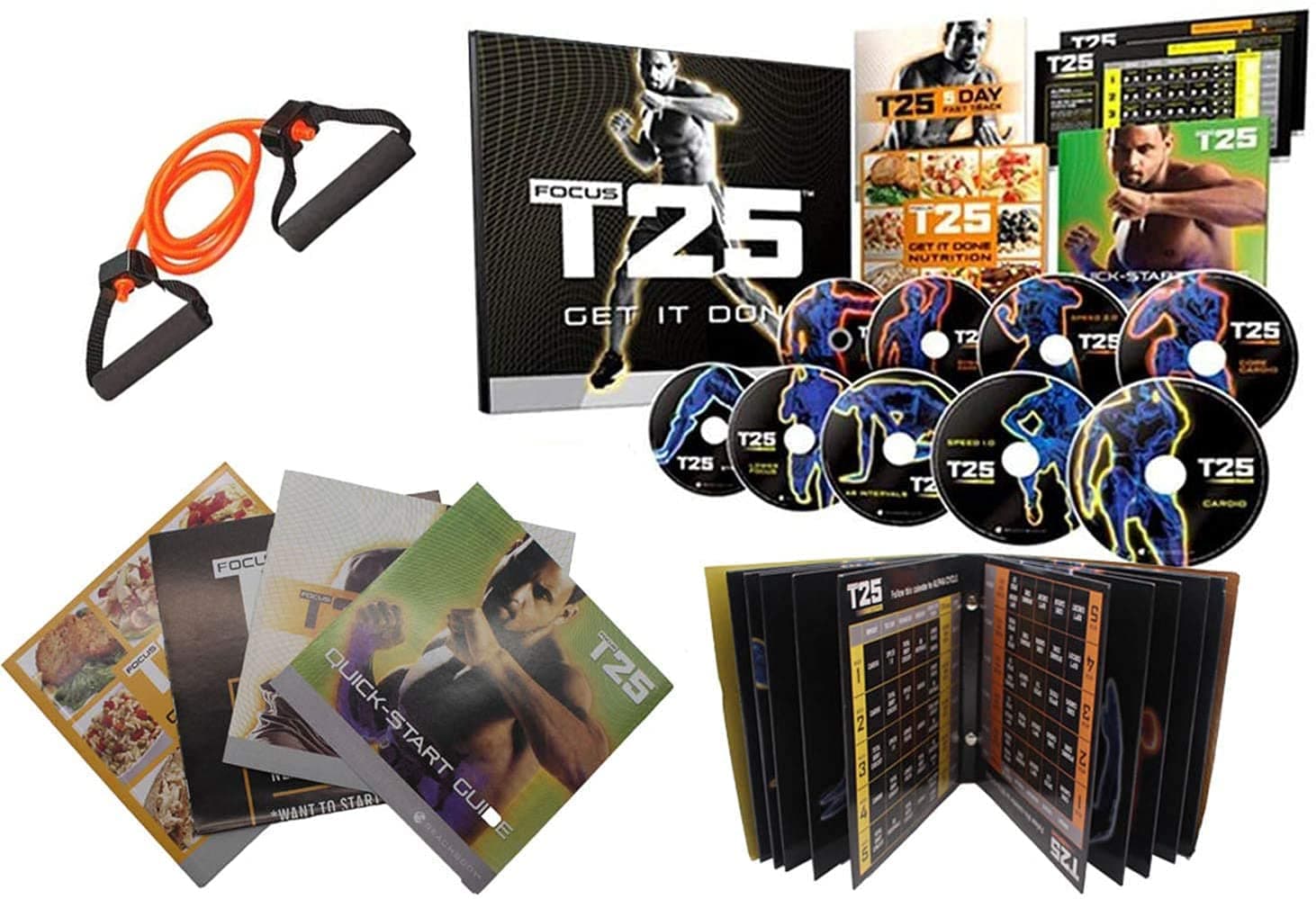ANKUY Shaun T's T25 HIIT burning fat Fitness Programme DVD 14pcs for Man woman losing weight&Fitness Programme - 25 Minutes 5 Days A Week 100% Results, Contains a nutritious diet guide