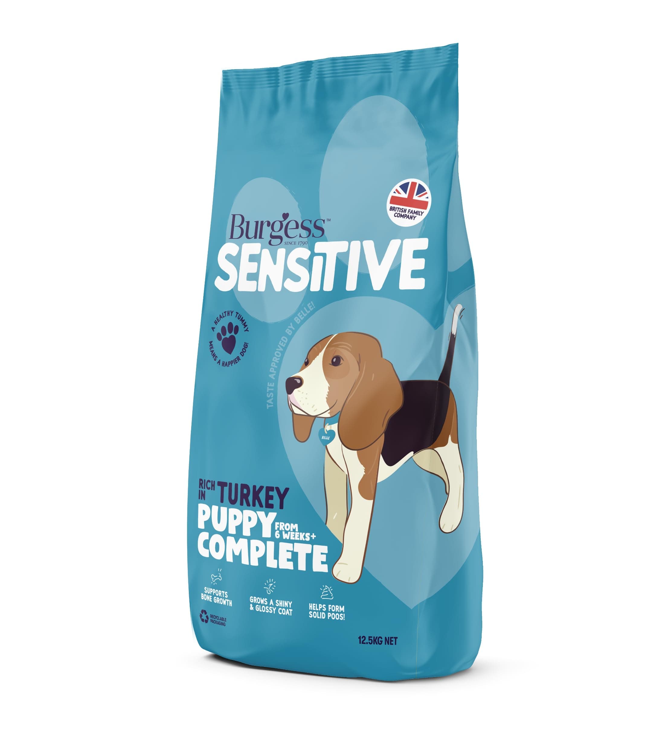 Sensitive Dry Puppy Food Rich in Turkey, 12.5 kg