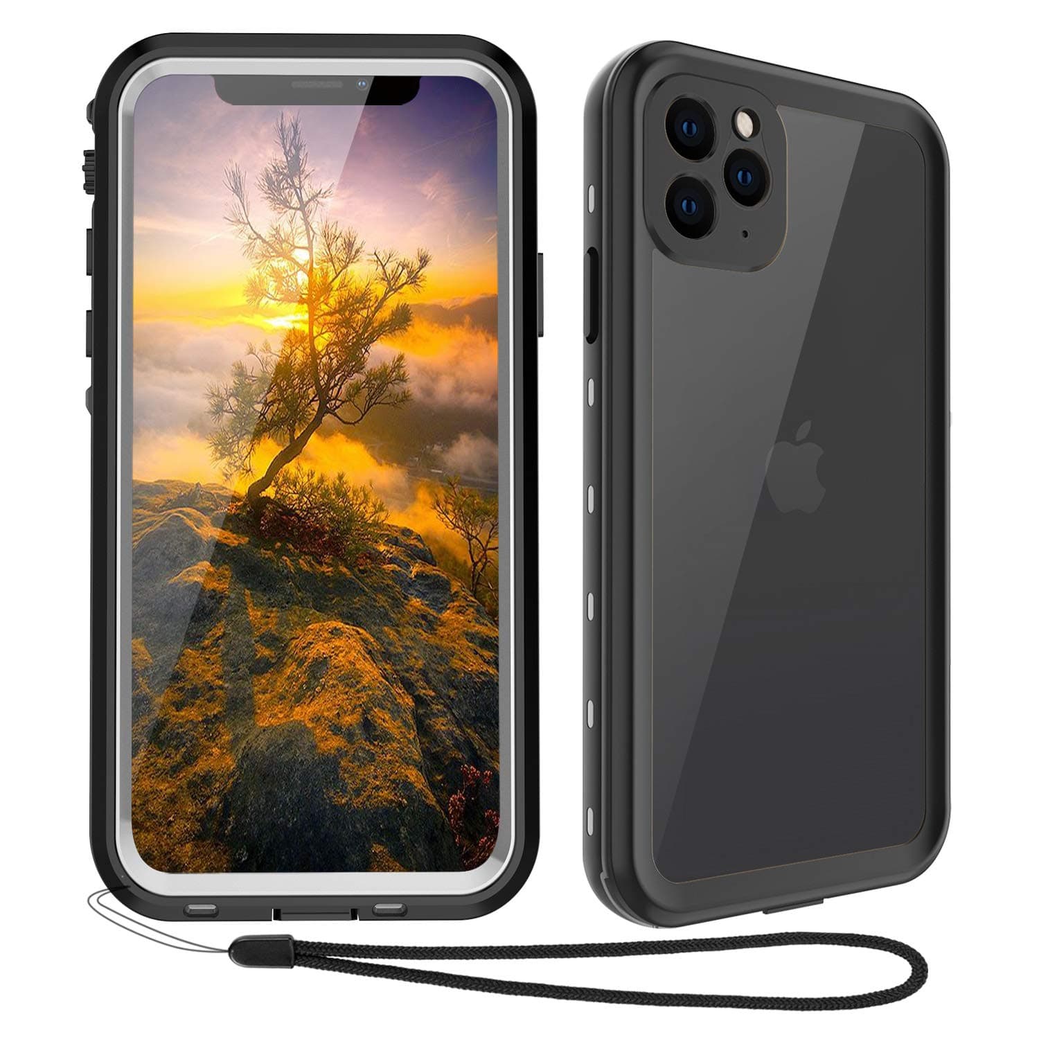Waterproof Phone Case Compatible with iPhone 11 Pro Max, IP68 Waterproof Shockproof Dust-Proof Phone Case with Built in Screen Protector, Full Body Protective Case (Black, iPhone 11 Pro Max)