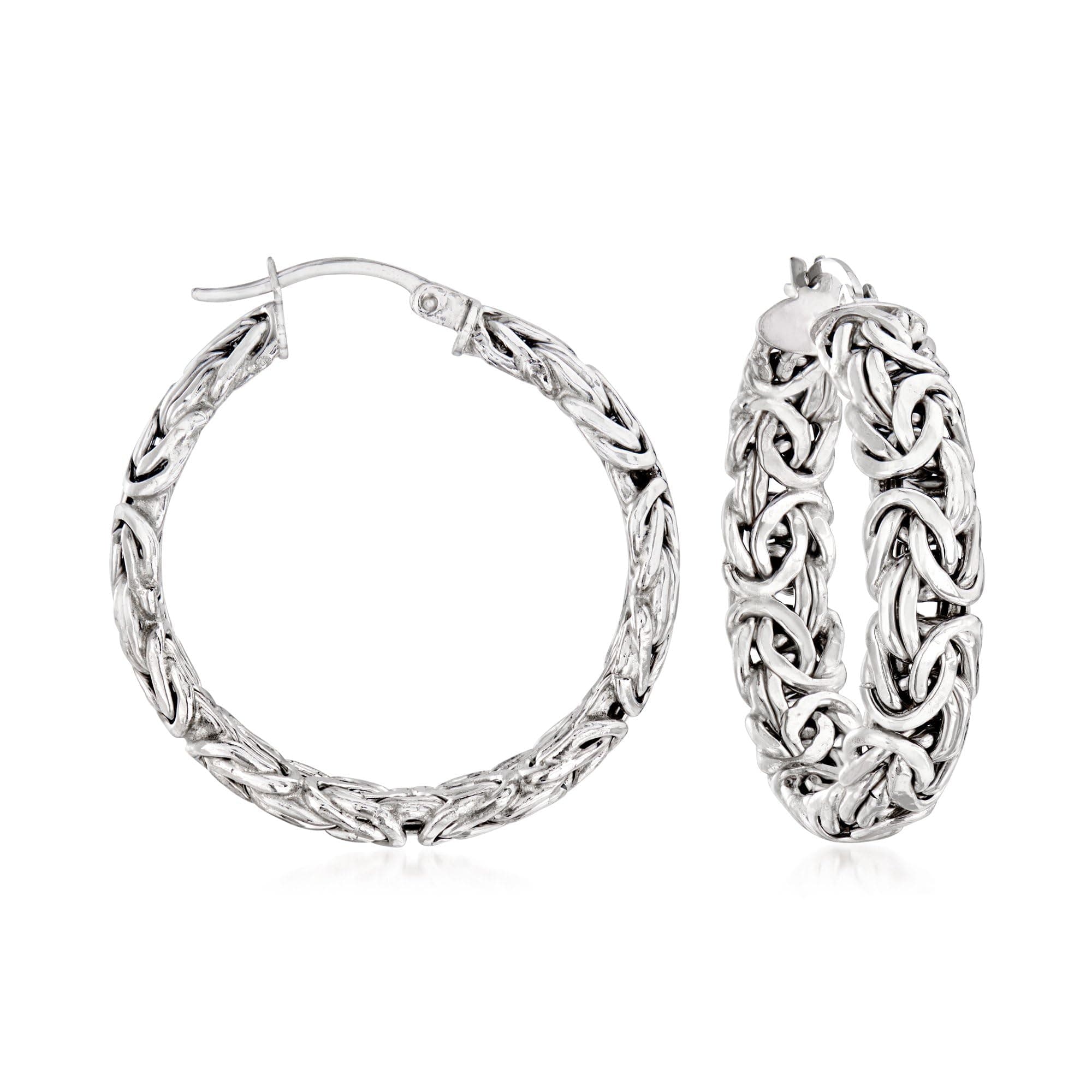 Ross-Simons Sterling Silver Byzantine Hoop Earrings