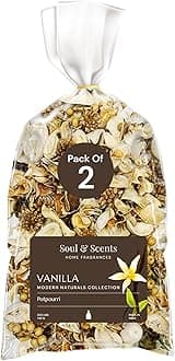 - Soul & Scents Vanilla Potpourri Pack of 2 | Dried Flowers | Fine-Living | Natural Decoration | Mood Enhancer | Perfect for Home Decor, Gifts, and Aromatherapy | Made in India | 140gm Each