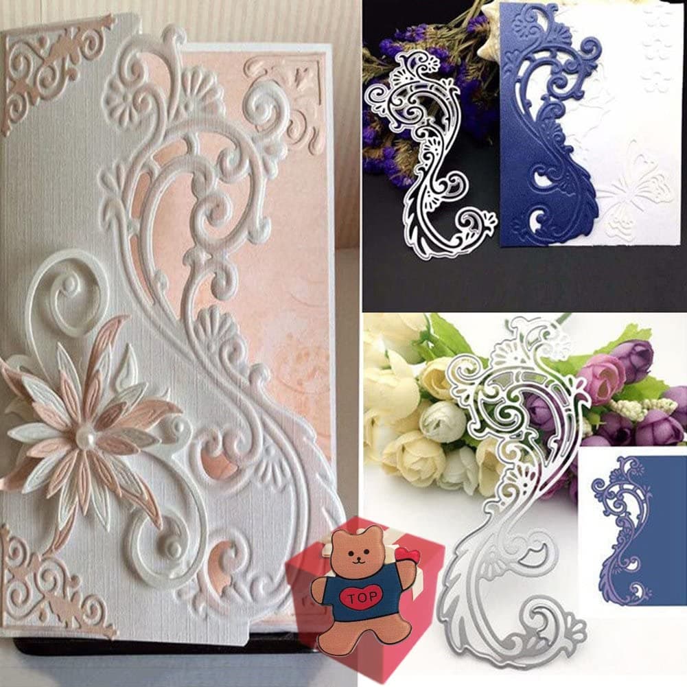 AOOL Lace Flower Cutting Dies for Card Making, Cute Lace Flower Party Festival Invitation Card Cutting Dies Cut Stencils for DIY Scrapbooking Album Decorative Embossing Paper Dies Card Making