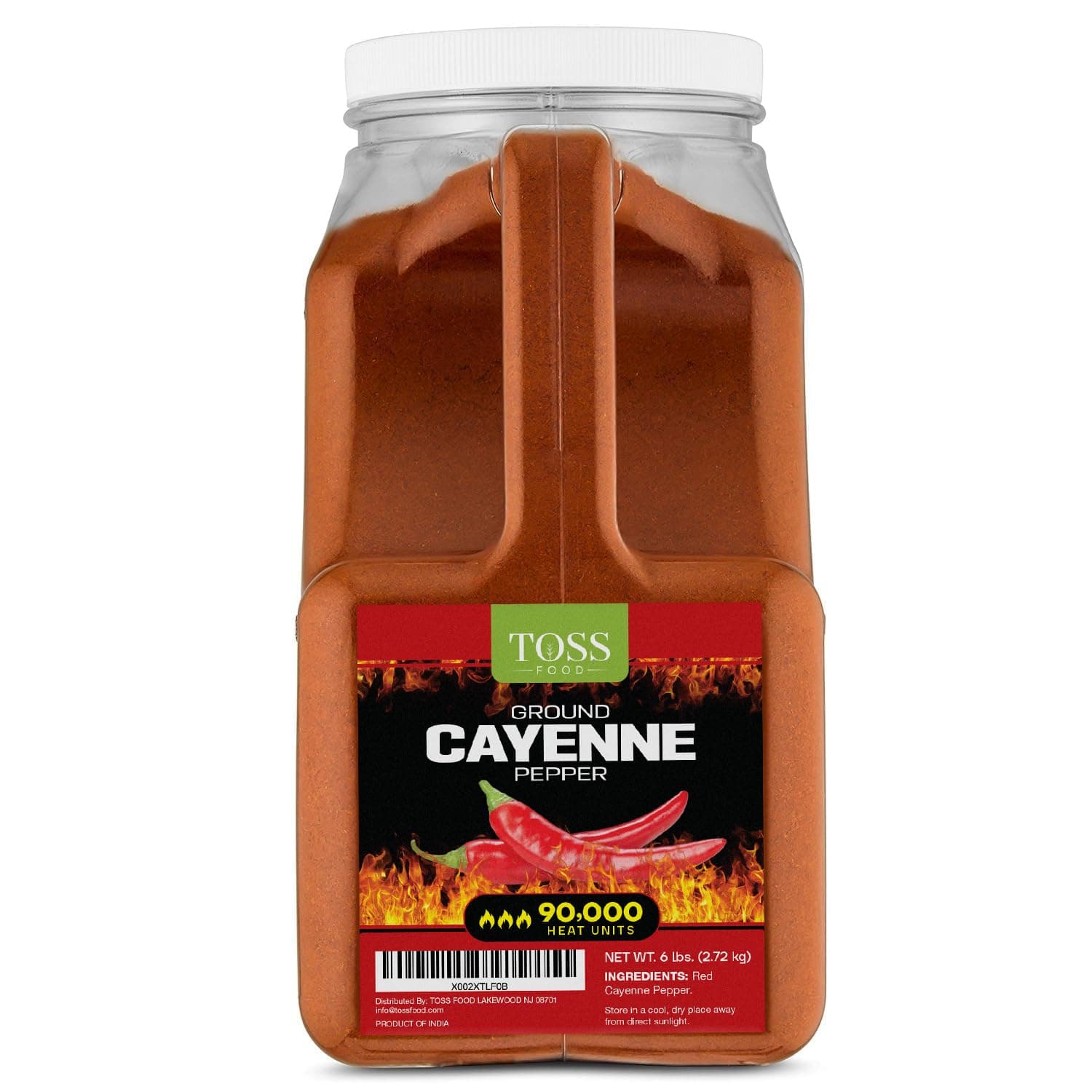 TOSS Extreme Hot Cayenne Pepper Powder Bulk 90,000 Heat Units 6 LB, Ground Cayenne Powder Hot Pepper Powder - Red Pepper Powder Spice for Home and Commercial Cooking