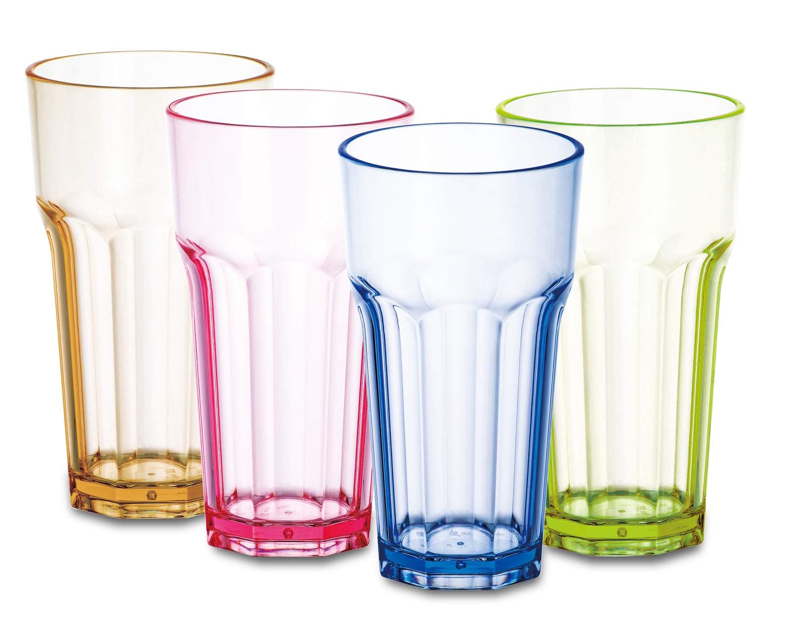 13 oz Colored Plastic Cups Highball Drinking Glasses Tall Water Tumblers Kids Beakers Glassware Adults Picnic Camping Drinkware Reusable(4 Color)