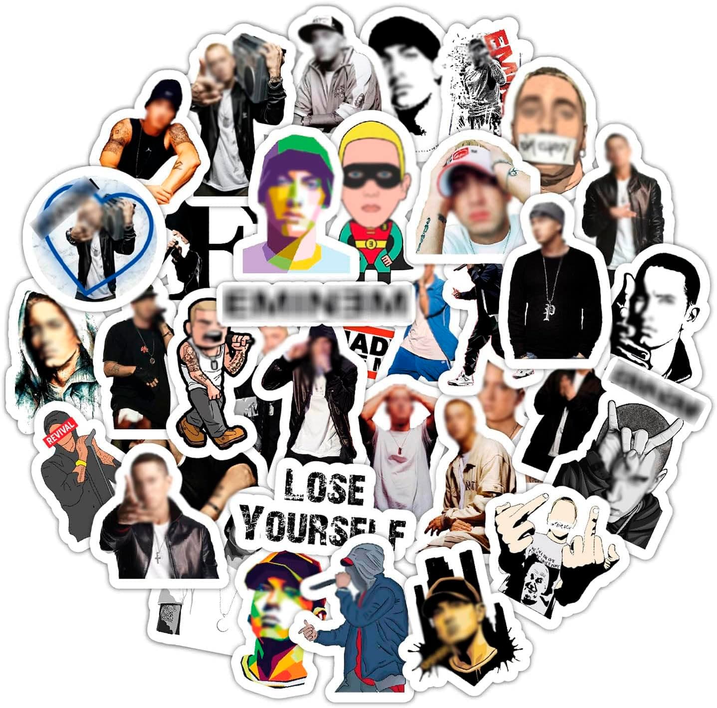 Detroit Rapper Stickers, Rap Stickers for Adults, Strong Adhesive & Waterproof Decals, Skate Decals for Laptop