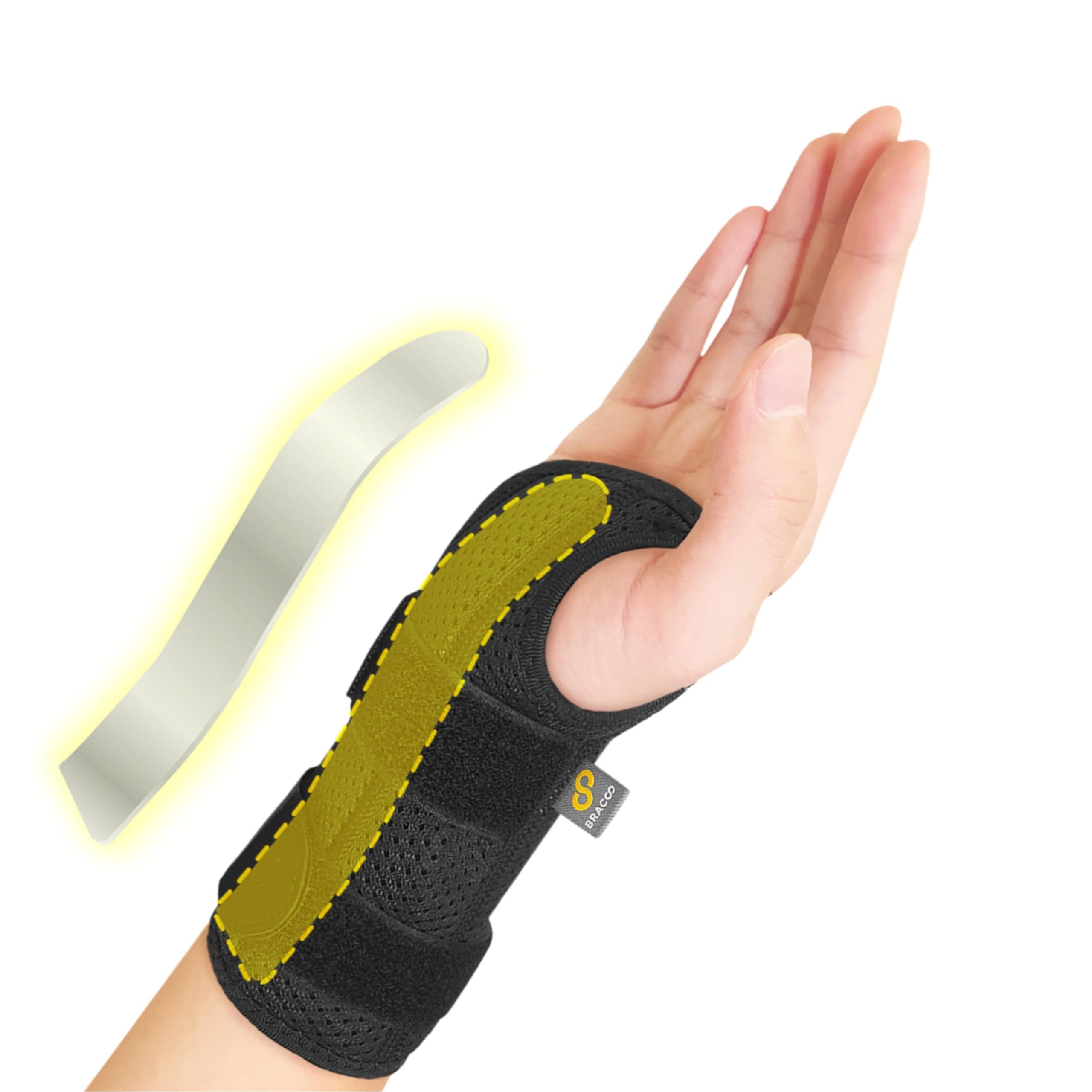 BRACOO Carpal Tunnel Wrist Support Splint for Right & Left Hand – Adjustable Compression Night Wrist Brace for Arthritis, Tendonitis & Sprains, for Men & Women, WB31