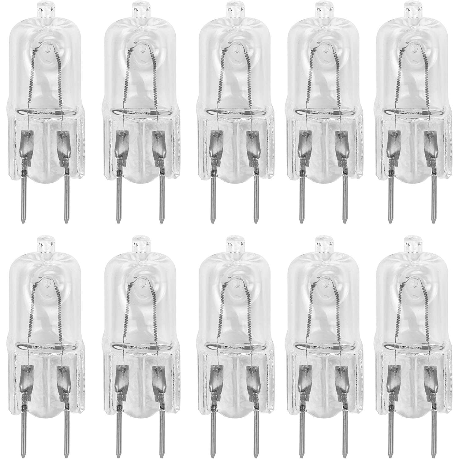 12Vmonster10 Pack AC 120V 50W G8 Halogen Clear Lens Light Bulb JCD T4 Spot Light Replacement 20W 35W 50W 120V