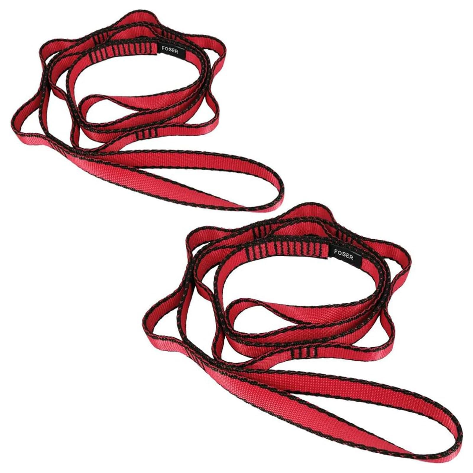 FOSER 2pcs Daisy Chains, Yoga Hammock Extension Strap, 23KN Adjustable Nylon Climbing Sling Fitness Pilates and Exercise Extend Band