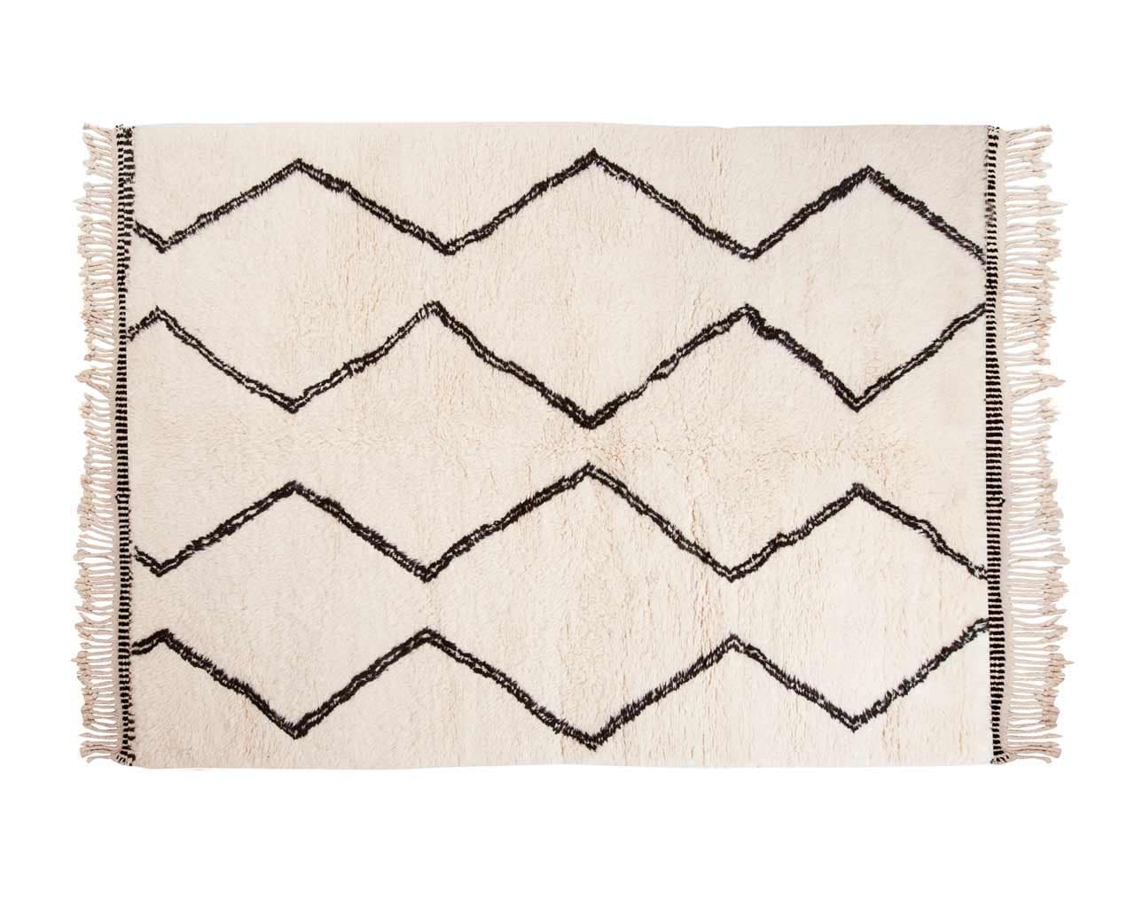 Naima: Moroccan Rugs Beni Ourain Style Berber Handmade Fair Trade Wool, (120cm x 170cm / 3' 11.2'' x 5' 6.9'')