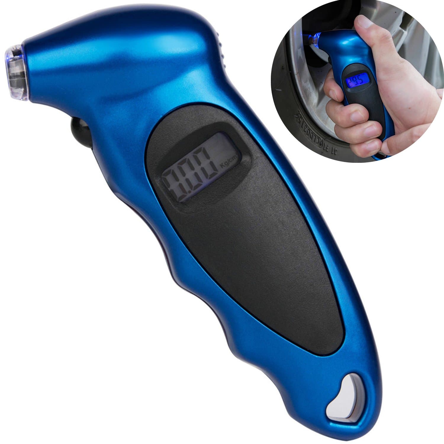 Digital Tire Pressure Gauge 150 PSI 4 Settings Backlight LCD Display and Non-Slip Grip for Car Truck Bicycle