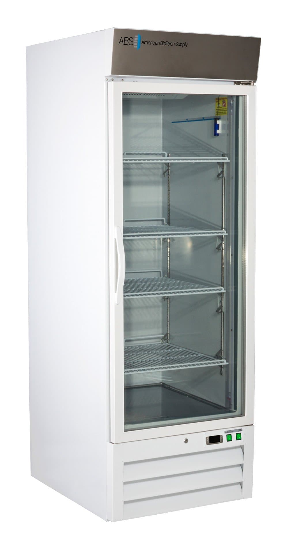 American BioTech Supply ABT-LS-23 Standard Laboratory Glass Door Refrigerator, 23 cu. ft. Capacity, White