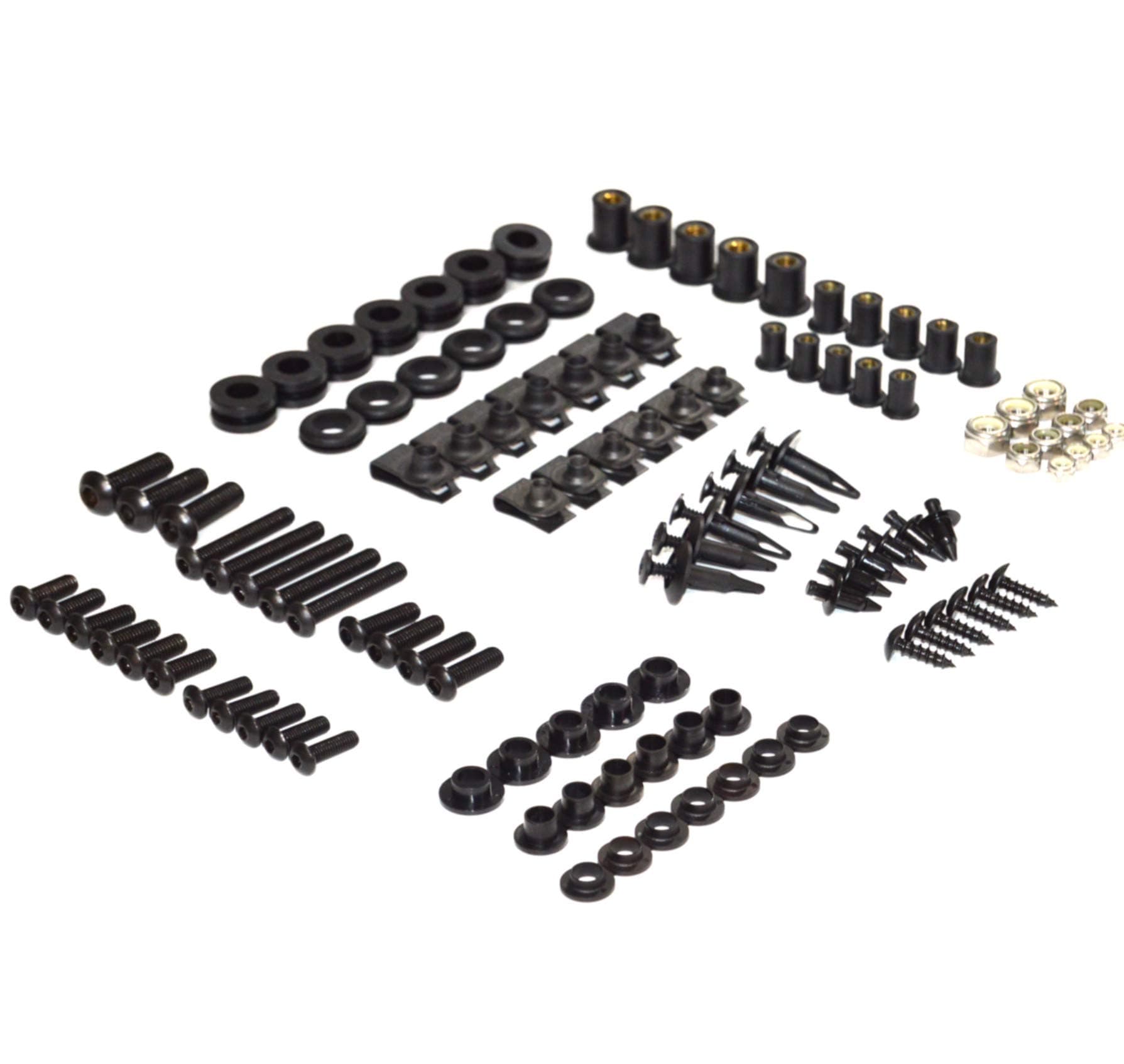 Black Complete Motorcycle Fairing Bolt Kit For Honda CBR929RR Fireblade / CBR900RR 2000-2001 Body Screws, Fasteners, and Hardware