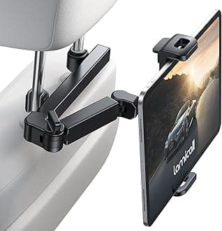 Lamicall Car Headrest Tablet Holder - [ Extension Arm] 2023 Adjustable Tablet Car Mount for Back Seat, Road Trip Essentials for Kids, for 4.7-11" Tablet Like iPad Pro, Air, Mini, Galaxy, Fire, Black