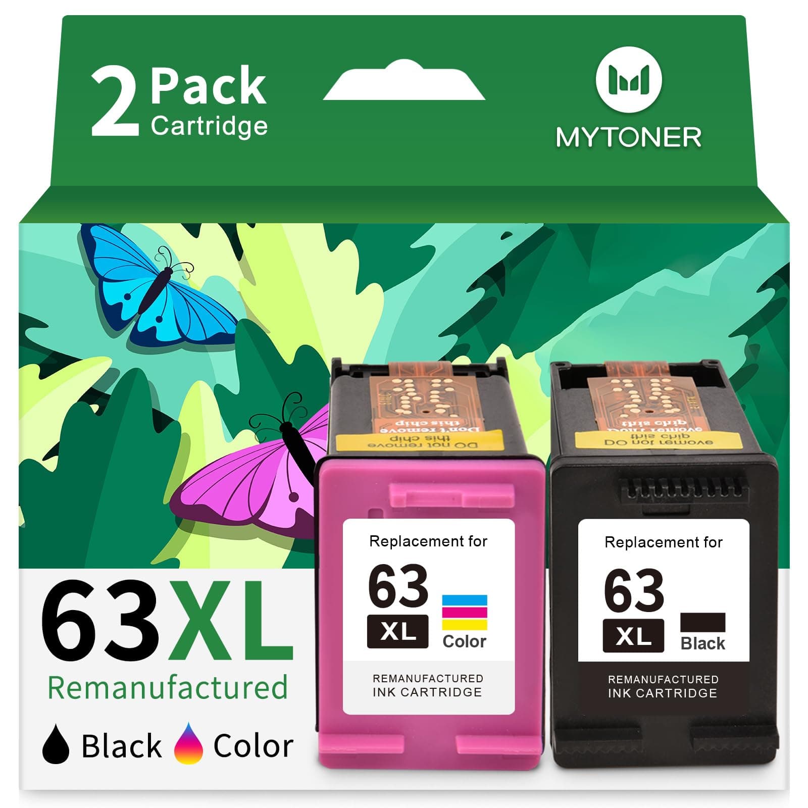 63XL Ink Cartridges Black and Color Replacement for HP Ink 63 63XL Ink Cartridge Combo Pack for HP OfficeJet 3830 4650 4652 4655 5255 5258 Envy 4520 4512 DeskJet 3630 3632 Printer 63 Ink