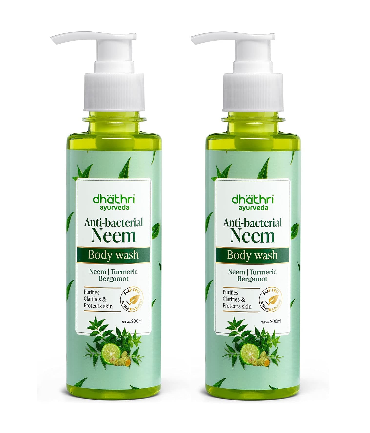 Ayurveda Anti-Bacterial Neem Body Wash - Pack of 2 (2 x 200 ml)