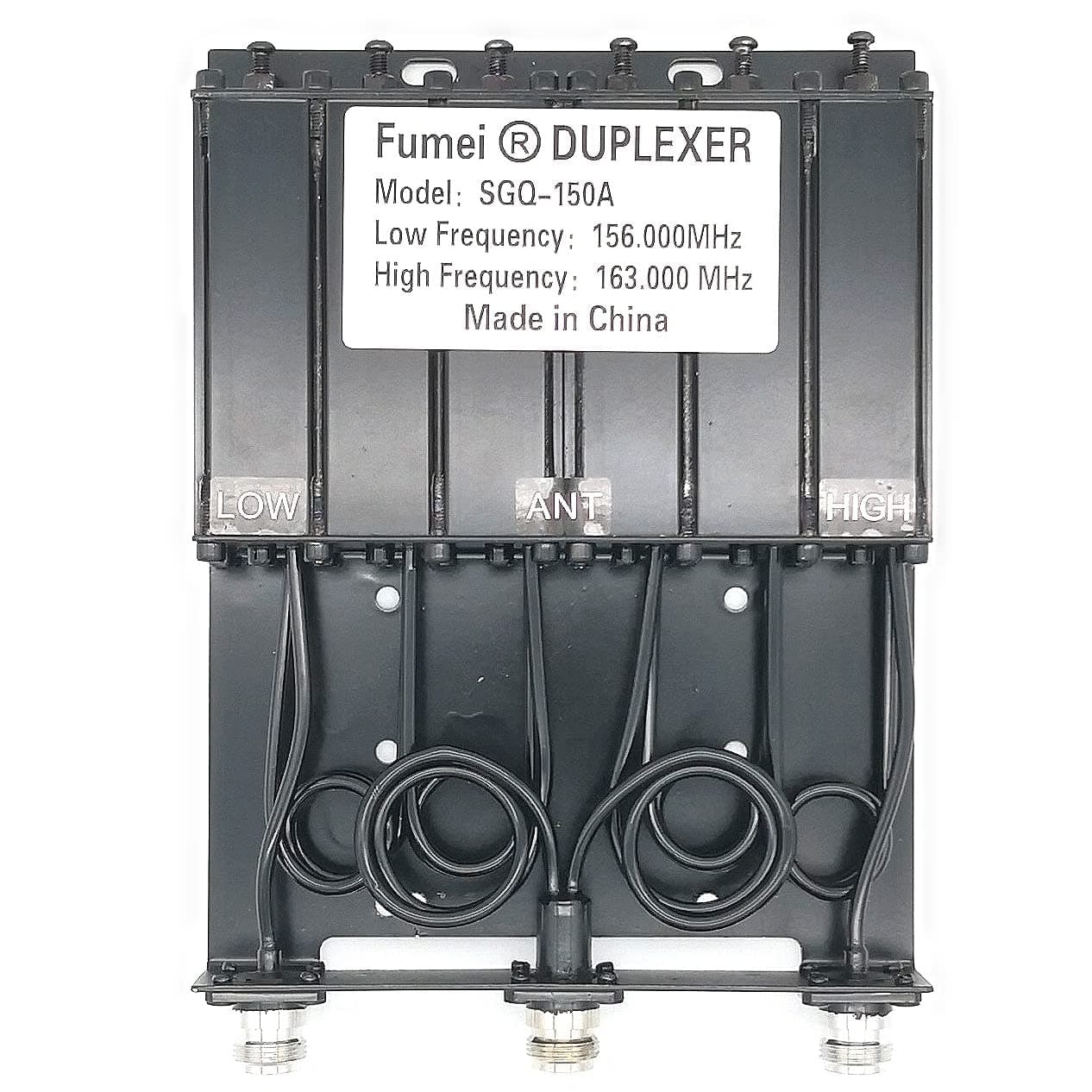 Fumei VHF 136-174MHz 30W Duplexer for Radio Repeater with Pre-Tuned Low Frequency 156MHz & High Frequency 163MHz & N Female connectors