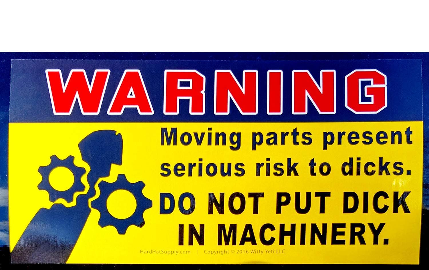 Dont Put Dick in Machinery Prank Warning Decal 10 Pack. Funny Rude Stickers Save Your Friends from Enticing & Risky Temptations Like Wood Chippers, Coffee Grinders, Pencil Sharpeners, ATVs & Much More
