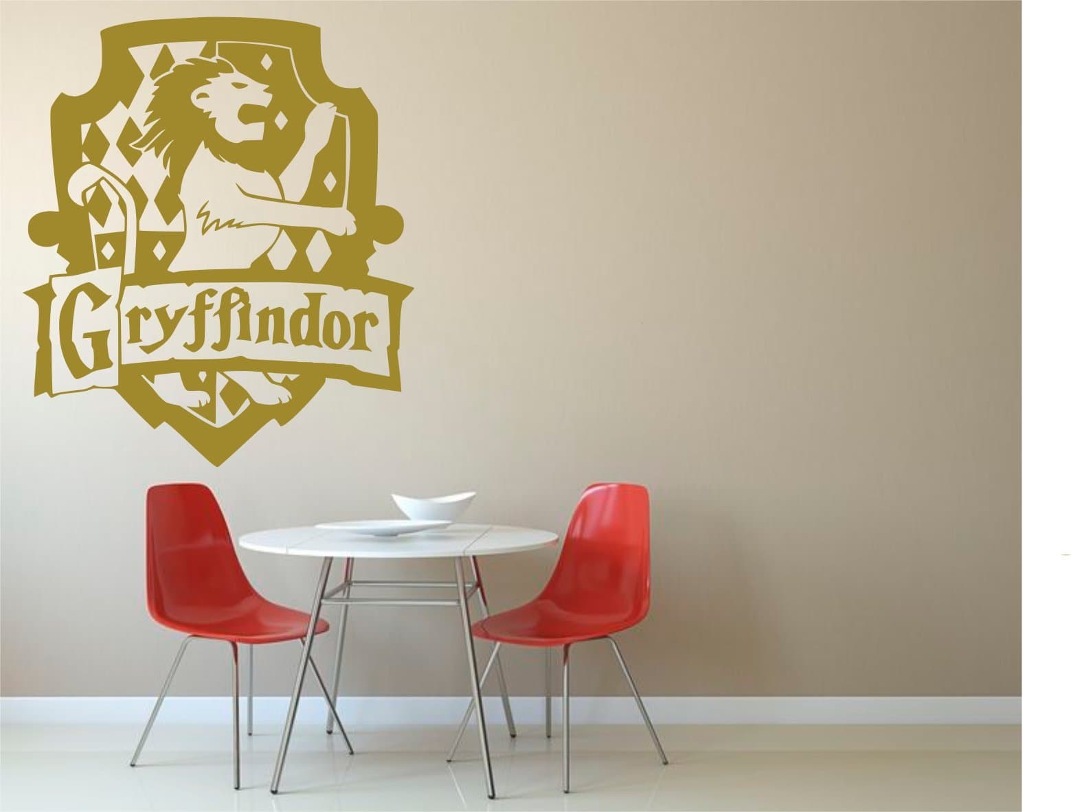 Harry Potter Gryffindor Emblem Wall Decal FI5 (Medium: 46cm - 60cm, Gold)
