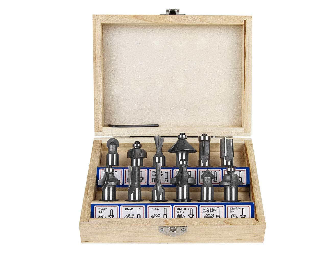 Router Bits Set, CYLBAQ Tungsten Carbide Tipped Milling Cutter Woodworking Tools for DIY and Home Improvement (12 Pieces, 12.7mm 1/2'' Shank)