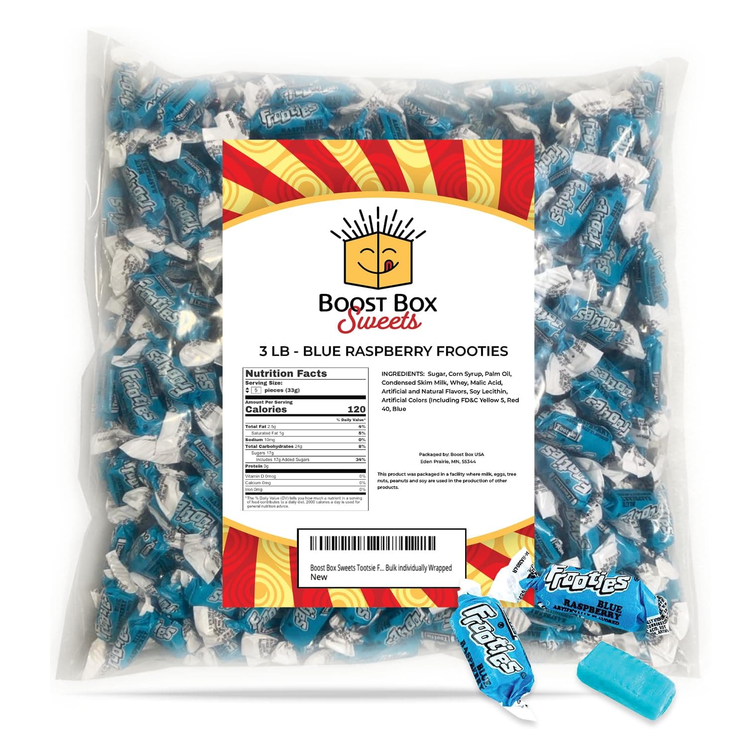 Frooties Tootsie Rolls Tootsie Frooties Candy Frooties Candy Bulk Blue Raspberry Frooties Individually Wrapped Bulk Chewy Tootsie Roll Candy (3 Pound)