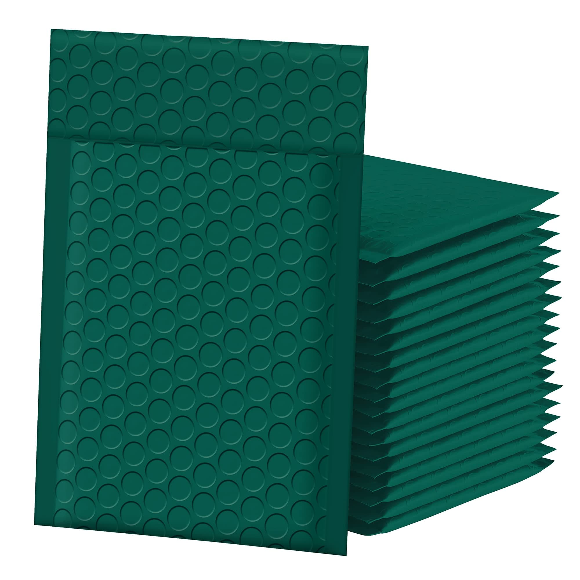 Famagic Bubble Mailers 4x8 Inch 50pcs Padded Envelopes Self Seal Mailing Envelopes Poly Bubble Padded Mailers Matte Shipping Envelopes Packaging for Small Business,Cosmetics, Ultramarine Green