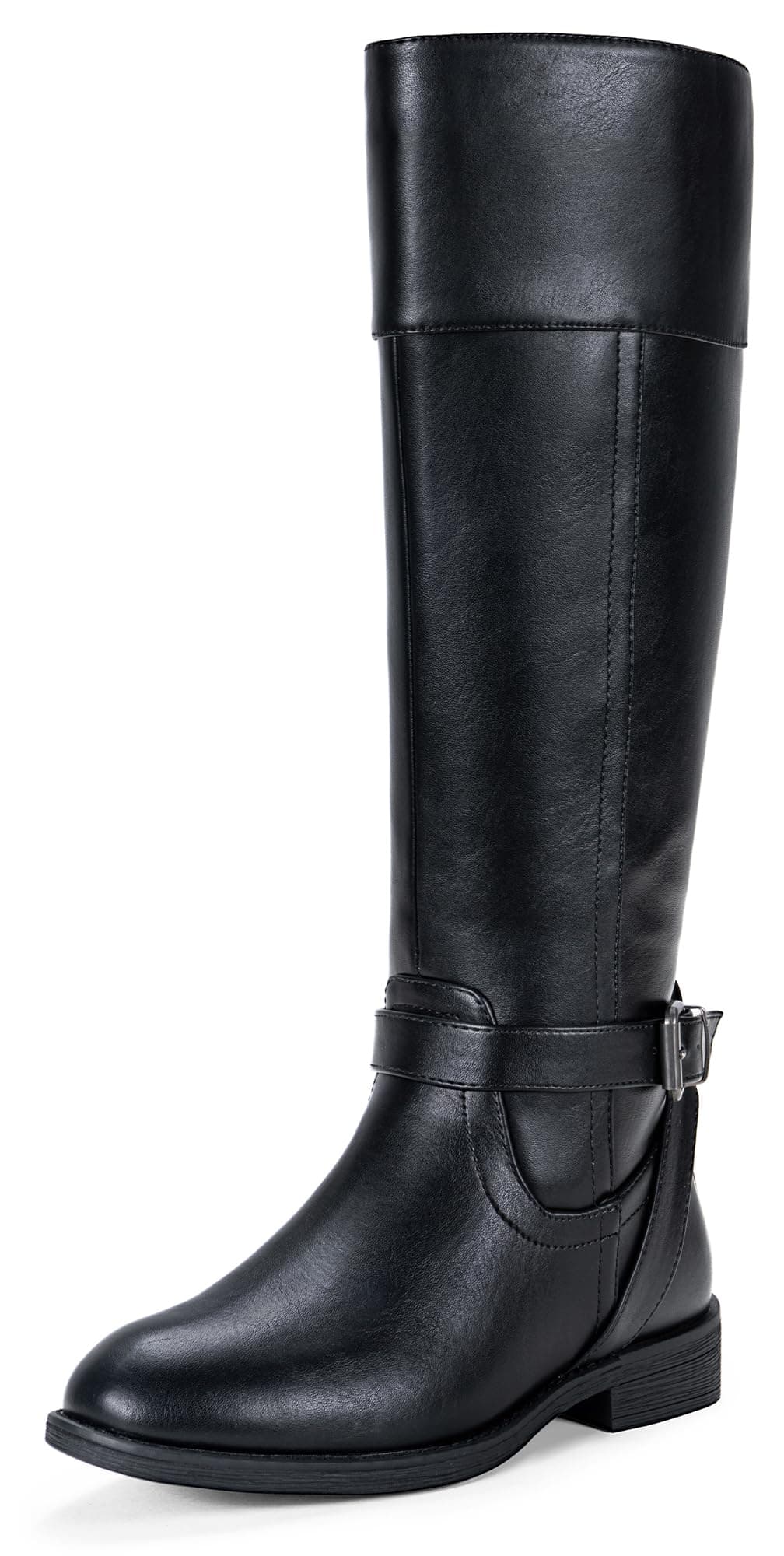 Women's 950 Knee High Riding Tall Boots, Comfortable with Metal Buckle and Zipper Boots with Wide Calf and Wide Widths