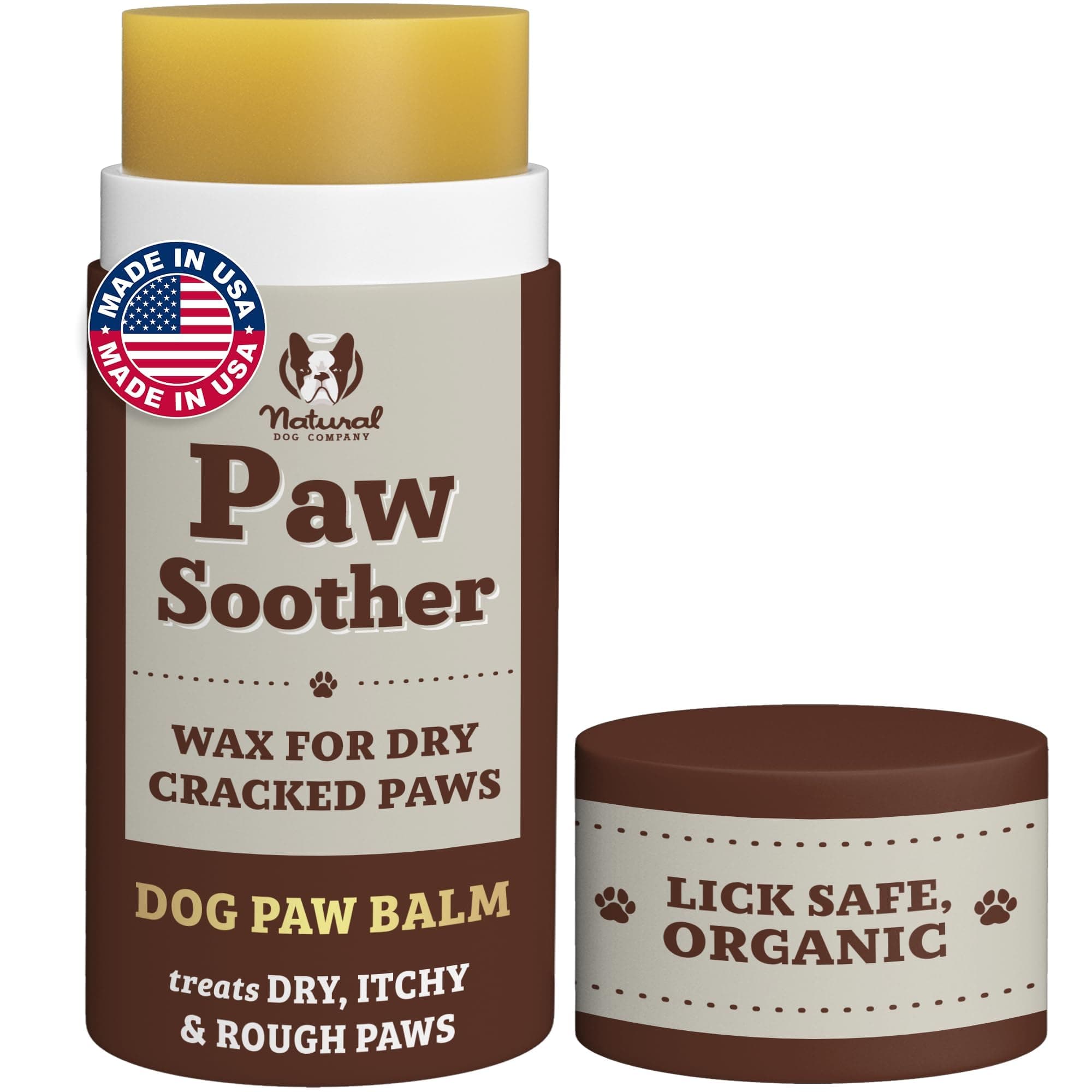 Paw Soother Balm & Wax - Dog Paw Balm & Moisturizer for Dry, Cracked Paw Pads, Helps Moisturize & Condition Winter-Worn Paws, Coconut Oil & Calendula, Daily Paw Care, 2 oz Stick