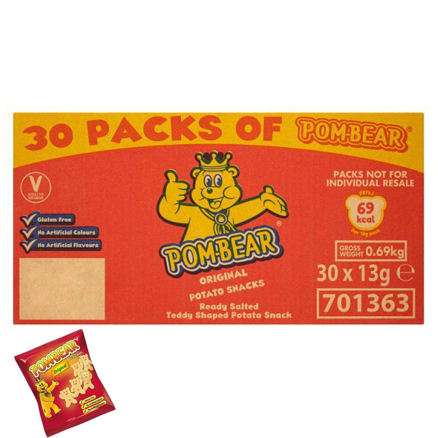 Pom-Bear Original Potato Snacks 30 x 13g Gluten Free