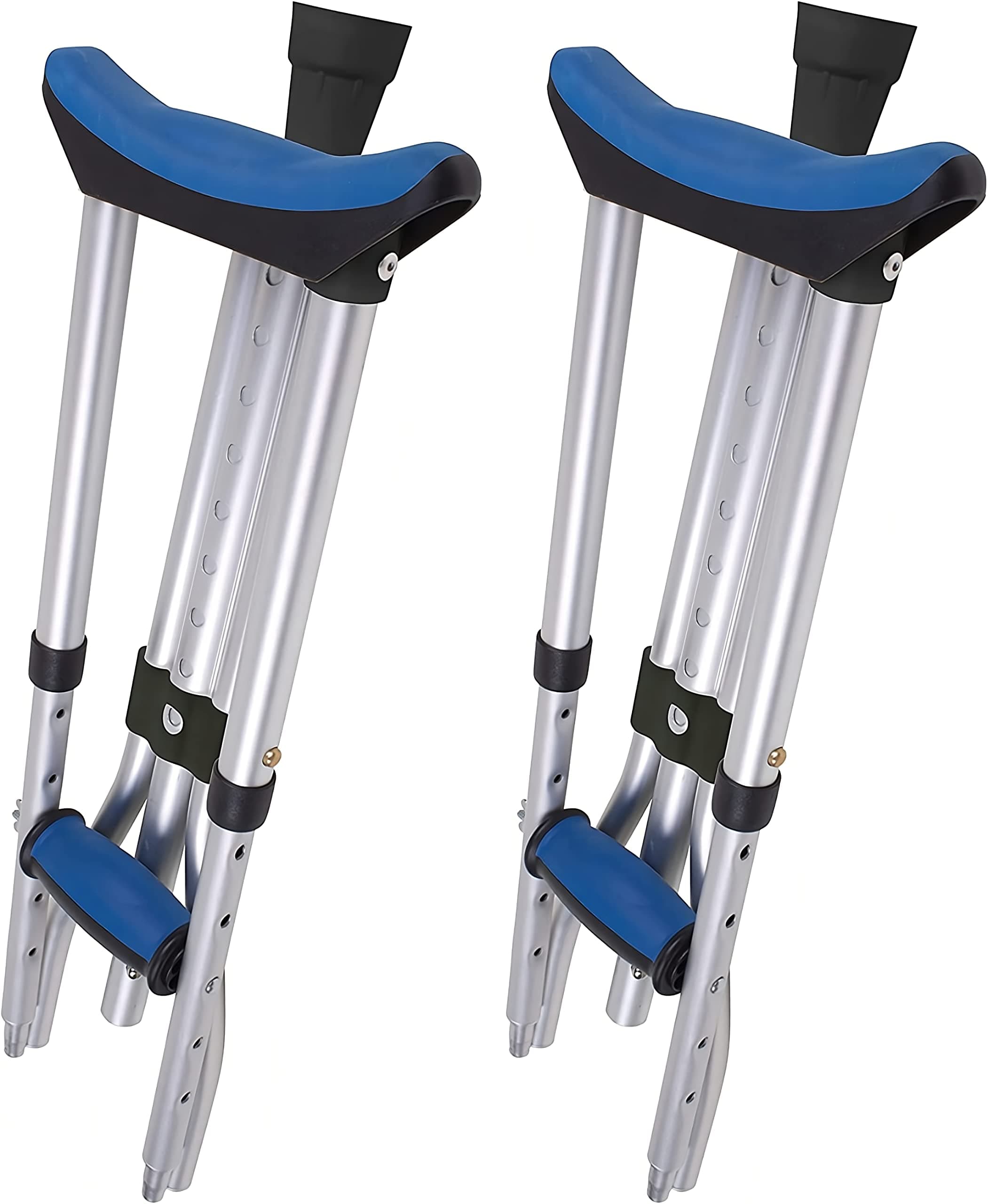 Folding Aluminum Under Arm Crutches - Lightweight Crutches for Adults 4'11" to 6'4", Adult Crutches, 2 Crutches Included, Universal Crutches for Walking