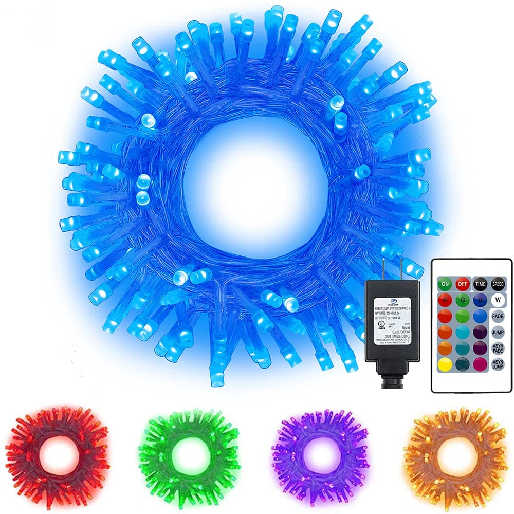 Ollny Christmas String Lights 200 LED 66ft Plug in with 16 Color Changing 4 Modes Remote & Timer, Waterproof Fairy Twinkle Light for Bedroom Indoor Outdoor Home Wedding Party Xmas Tree Decorations