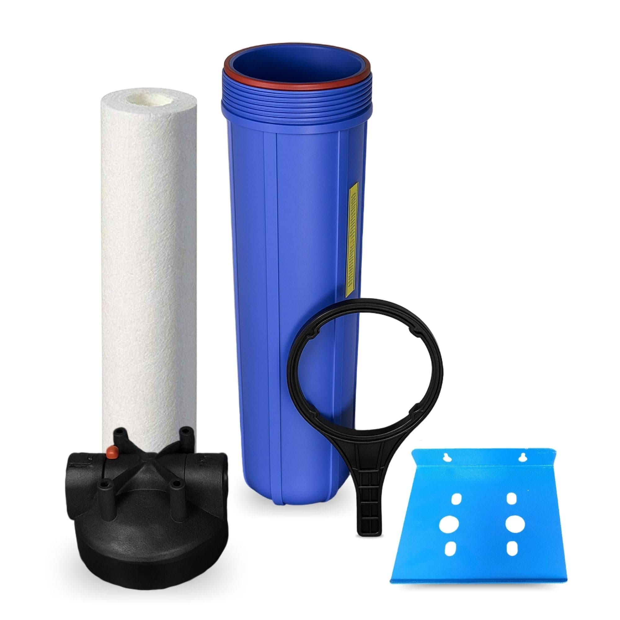 AMPEREUS All House Filter Set 20 Inch Jumbo Pre-Filter Housing + Jumbo Spun Filter 20" x 4.5" Dia 1 Inch Inlet & Outlet Size