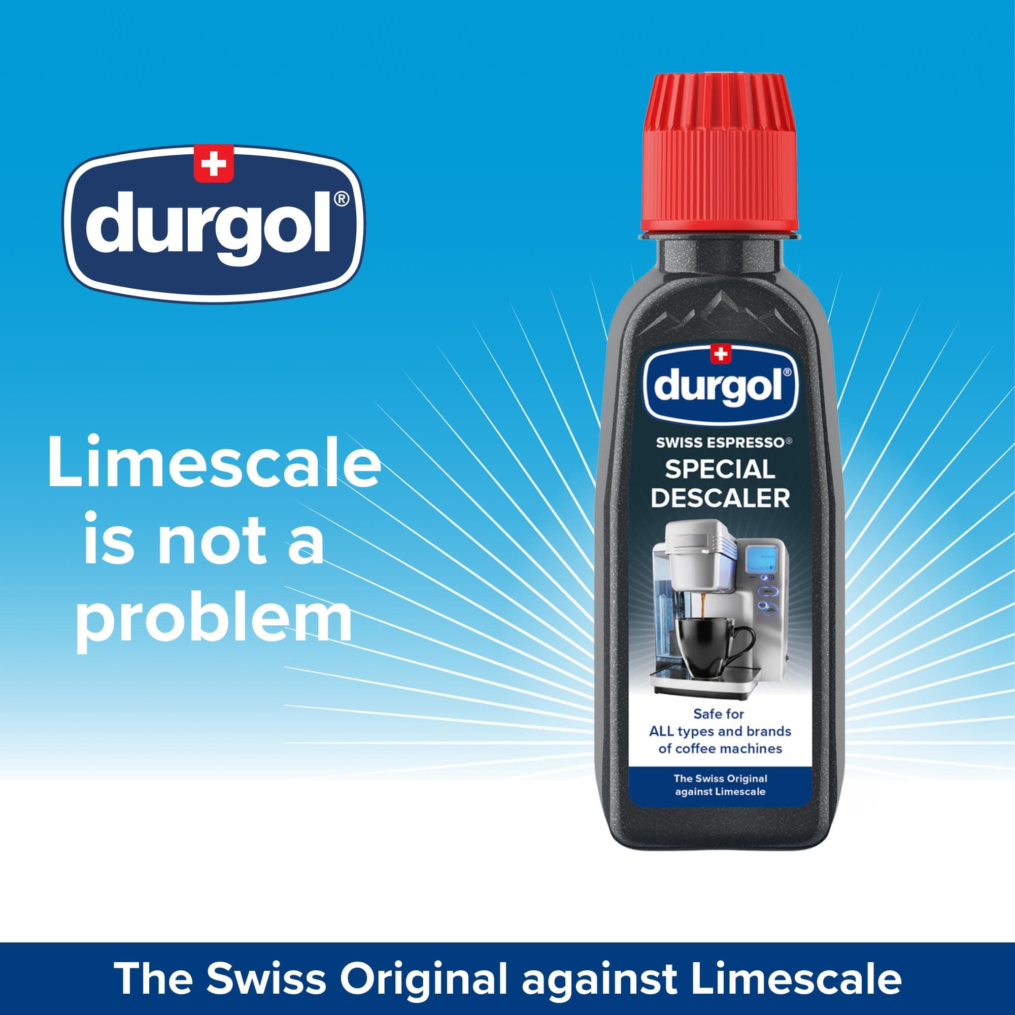 Durgol Swiss Decalcifier for All Brands of Espresso, 4-Pack, Blue