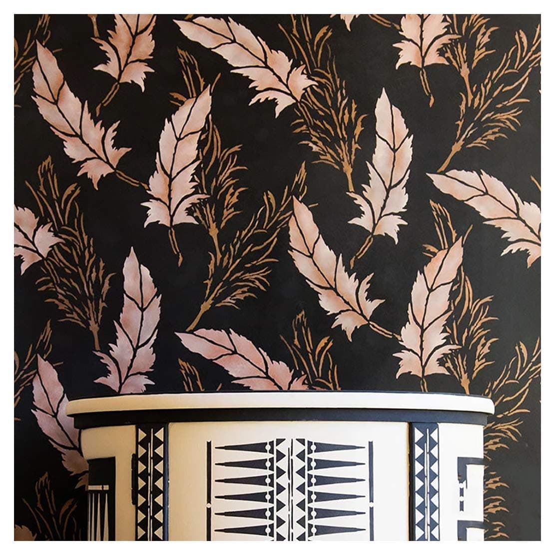 Kayra Decor IN Flight Feather Reusable DIY Wall Stencil Painting for Home (PVC, 24 inch x 40 inch)