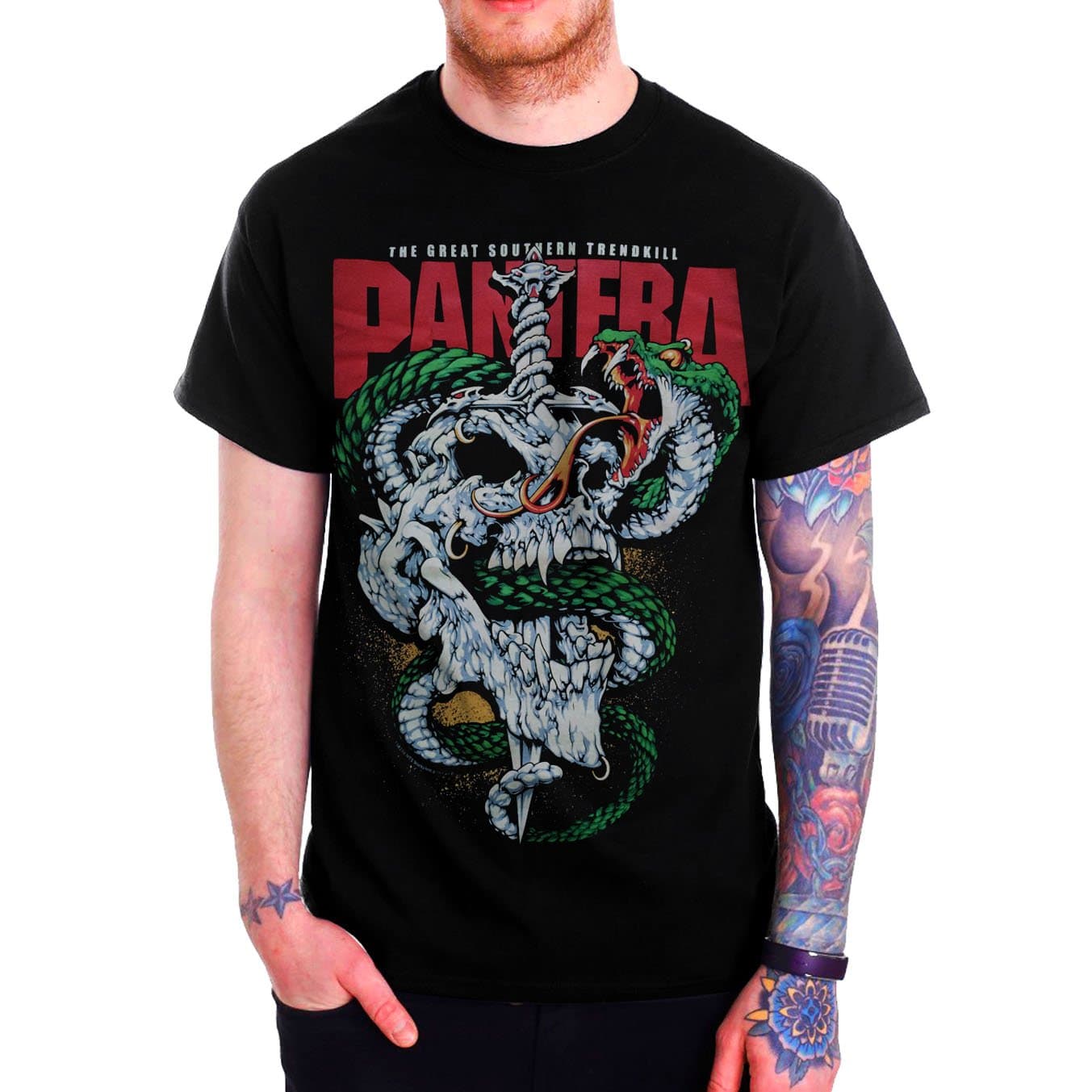 PANTERA The Great Southern Trendkill Sketched Graphic Mens Black T Shirt (Small (Chest 17" / Length 28"))