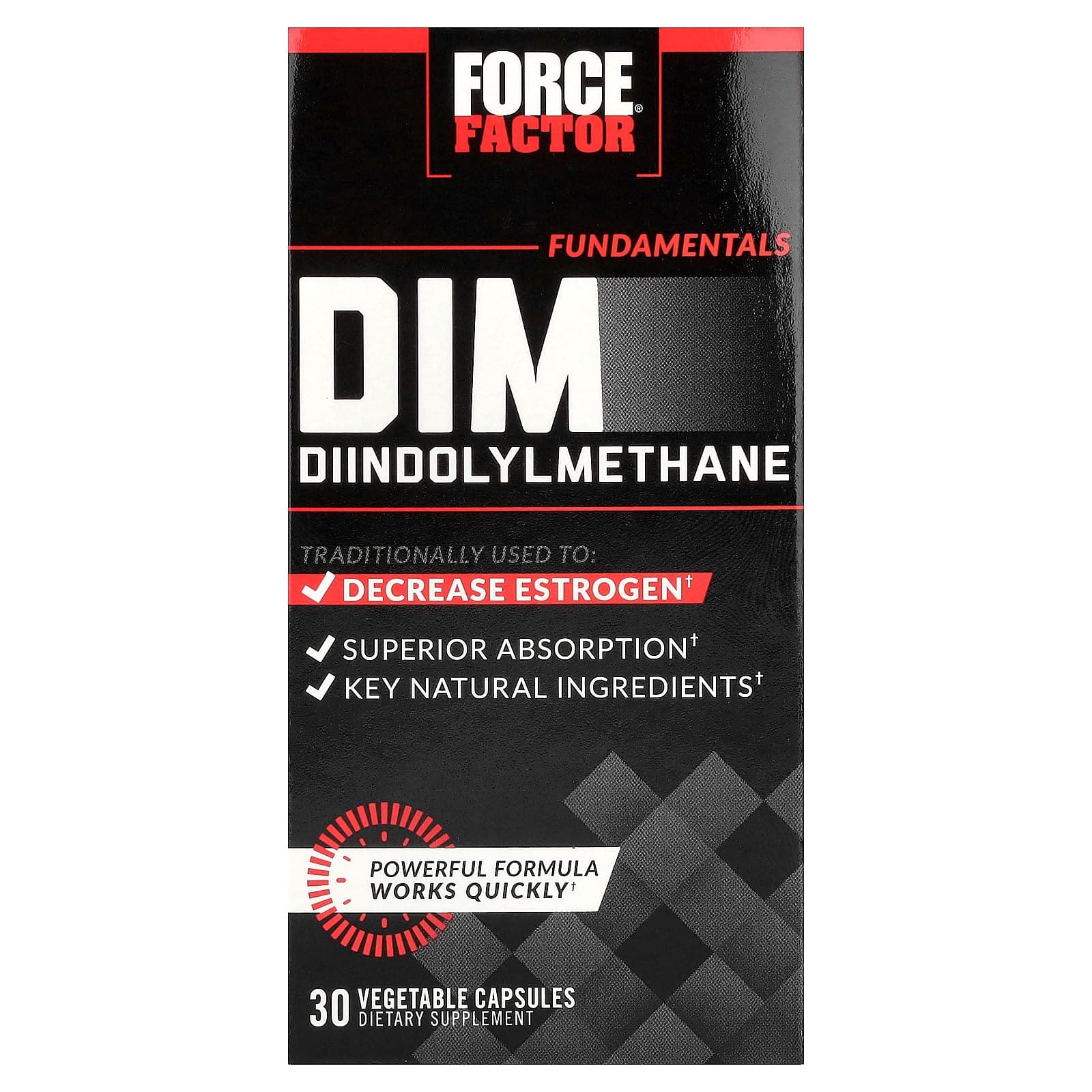 Force Factor DIM Pills to Decrease Estrogen in Men, Diindolylmethane Supplement with Key Natural Ingredients and Superior Absorption, Diindolylmethane 300mg, Works Fast, 30 Capsules