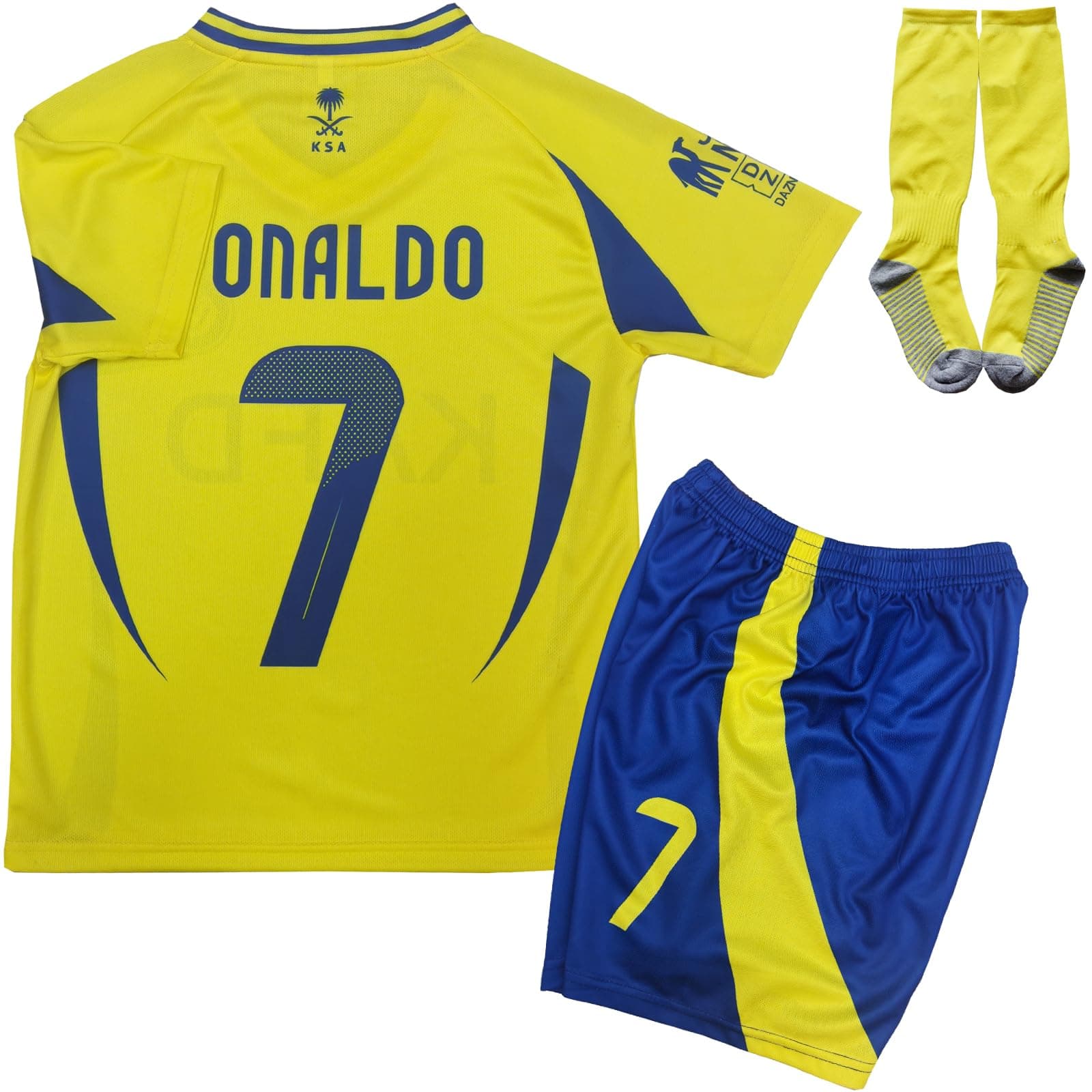 Sir Henry Nassr Riyadh Al Home #7 2024/2025 Kids Soccer Jersey/Shorts/Socks Gift Set for Fans Youth Sizes