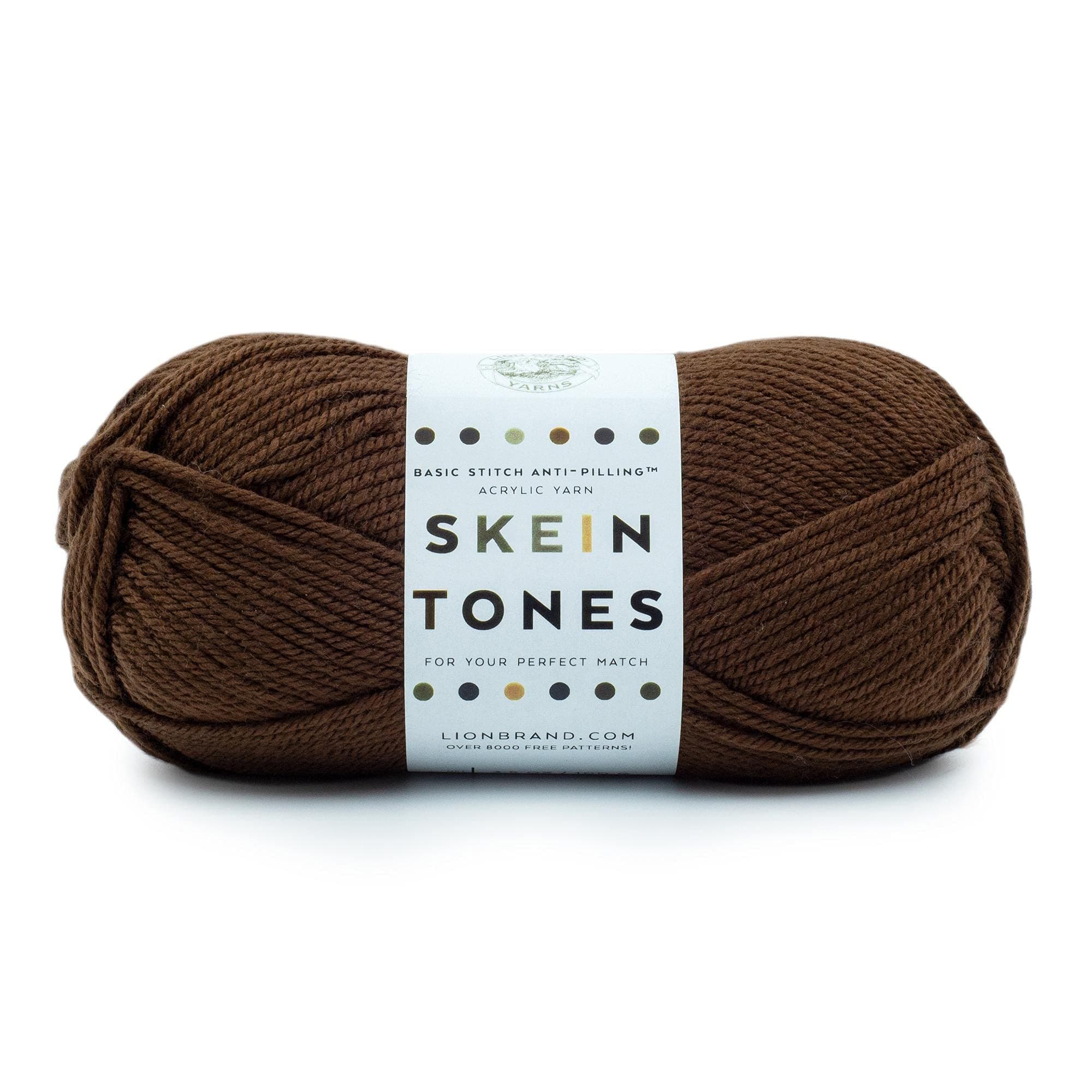 Basic Stitch (“Skein Tones”) Anti-Pilling Knitting Yarn, Yarn for Crocheting, 1-Pack, Cocoa