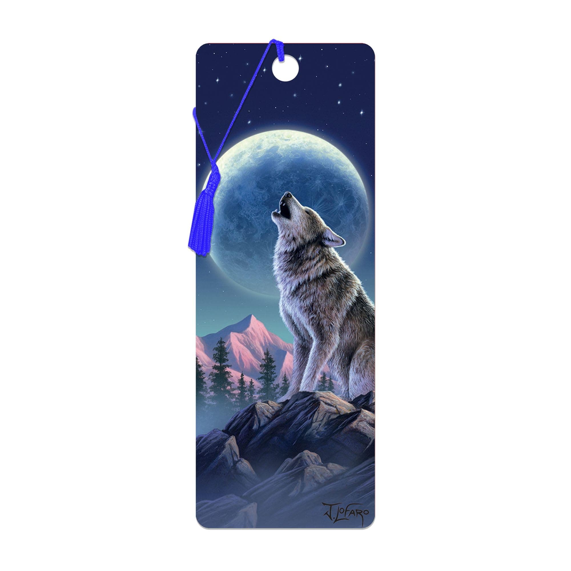3D LiveLife Bookmark - Moonlight Sonata from Deluxebase. A Wolf Bookmark with lenticular 3D Artwork Licensed from Renowned Artist Jerry Lo Faro
