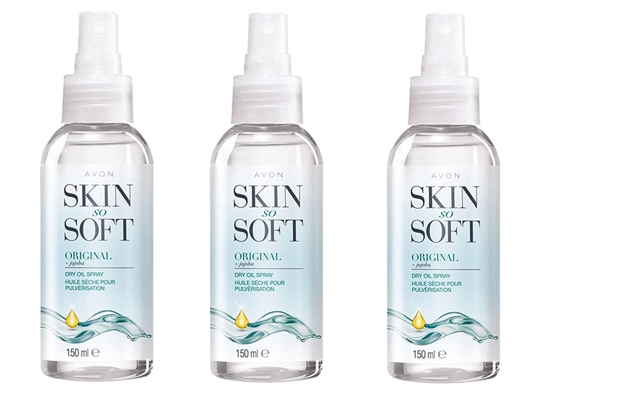 Skin So Soft Original Dry Oil Body Spray with Jojoba 150 ml, Pack of 3