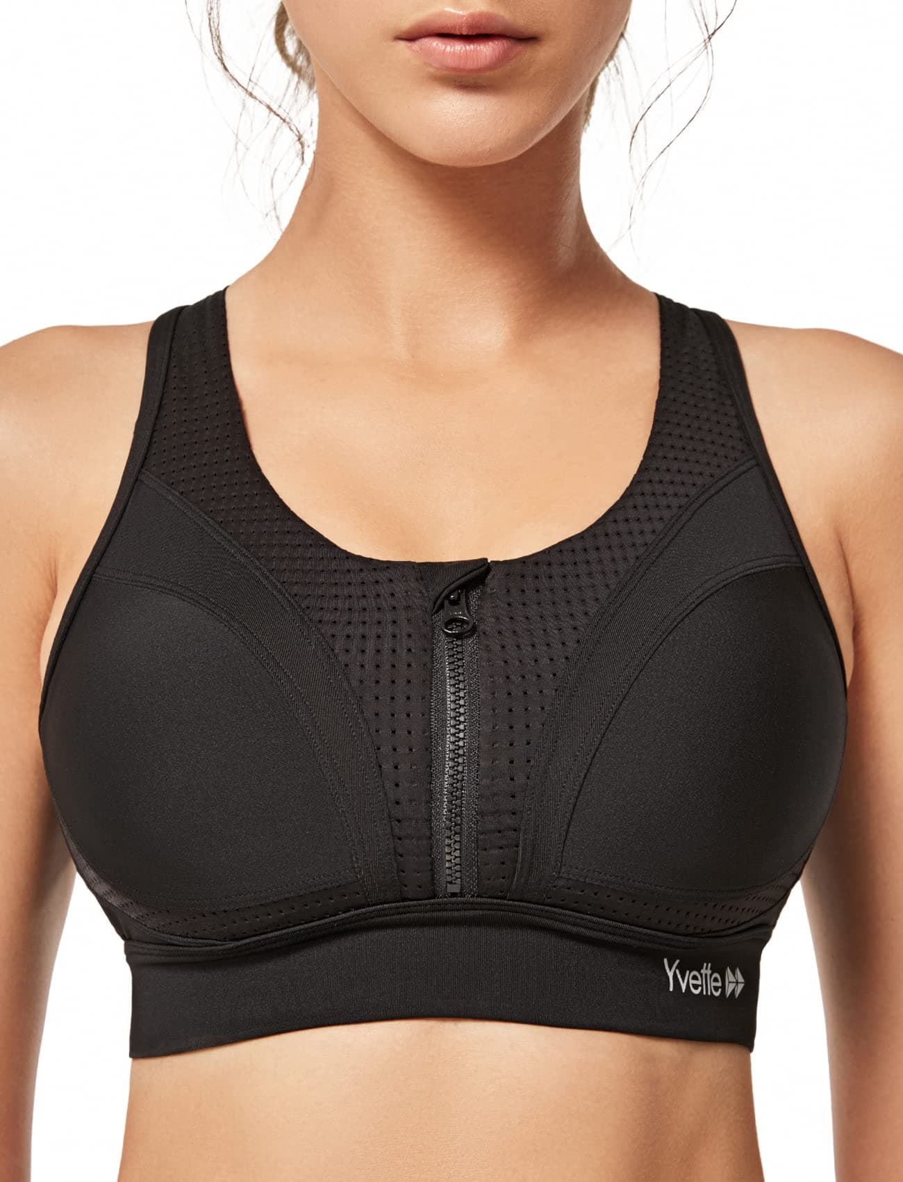 Yvette Sports Bras for Women High Impact Racerback Workout Bra for Running for Plus Size