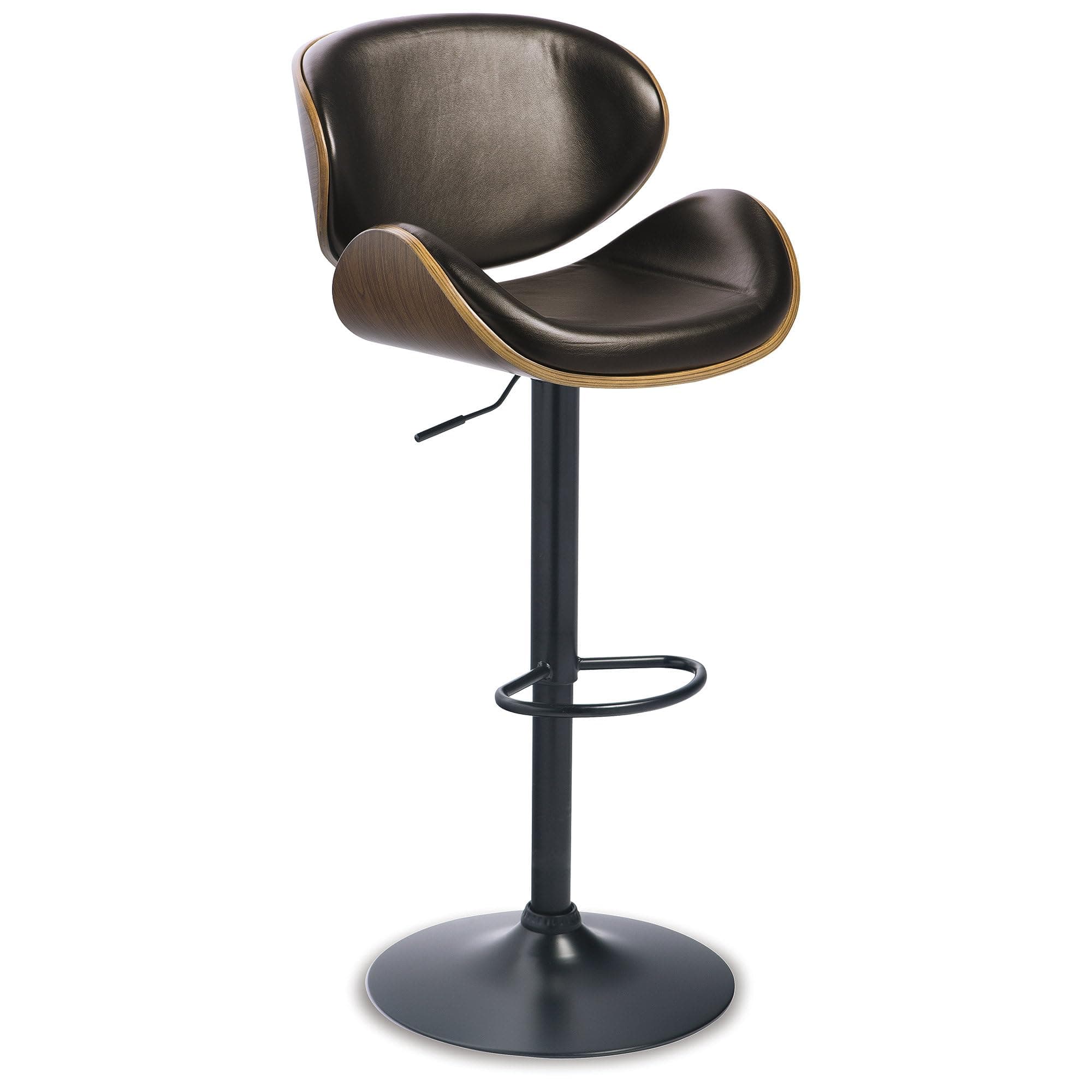 Signature Design By Ashley - Bellatier Tall Upholstered Swivel Barstool - Contemporary Style - Black/Brown 141