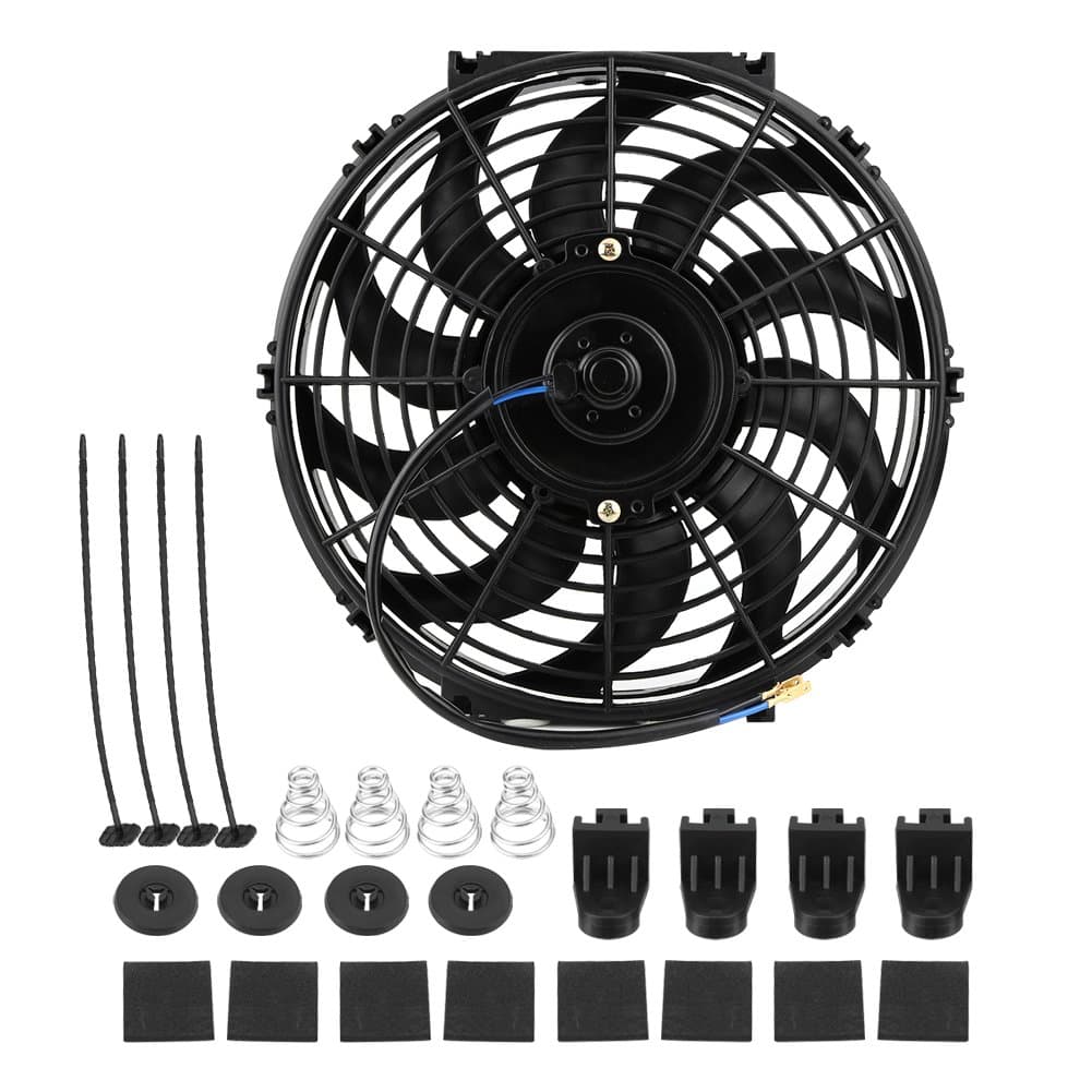 12V Car Cooling Fan, 80W Car Raditator Cooling Fan Electric Motor with 10 Heat Dispartation for Camper Car