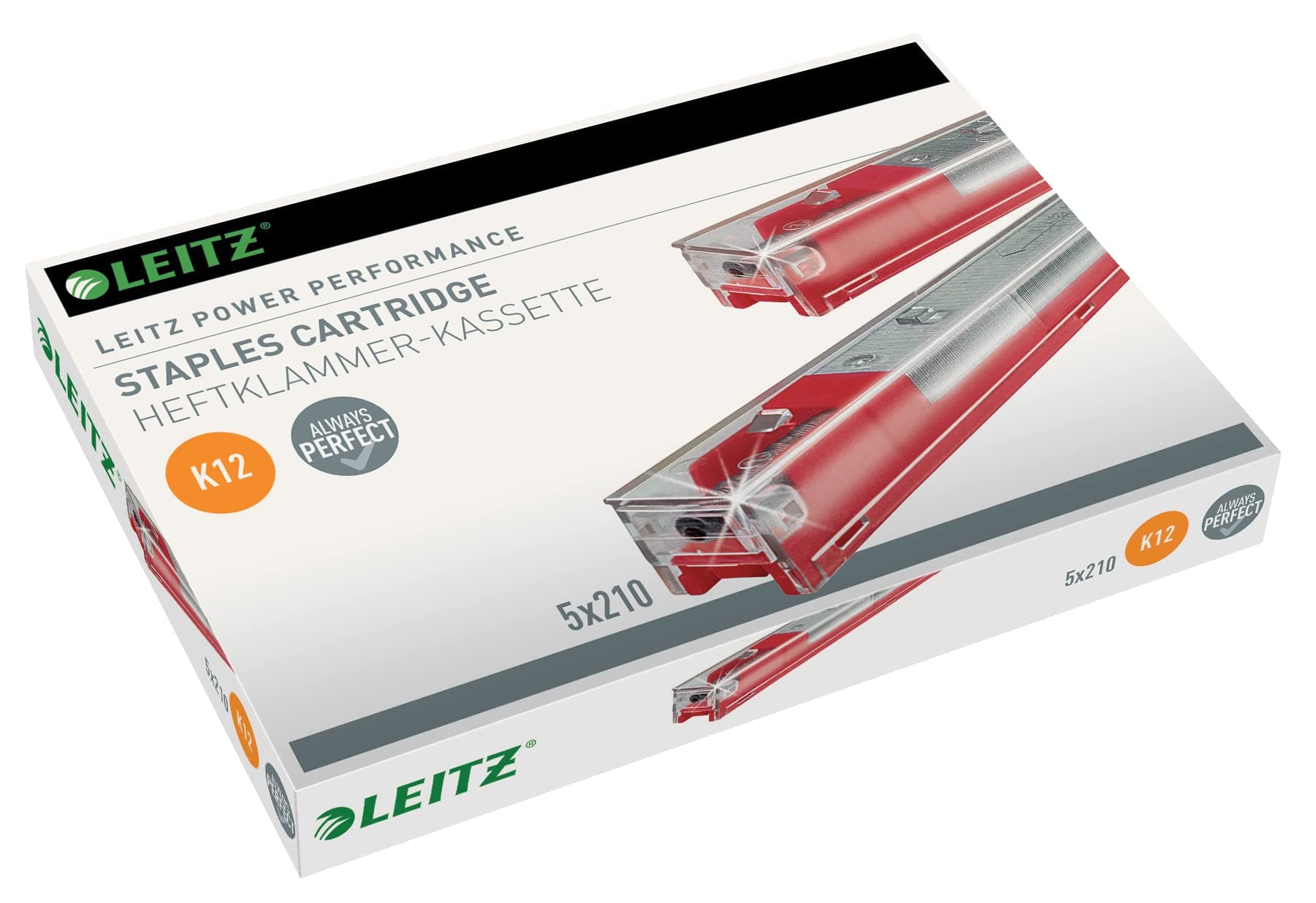 Leitz Power Performance 26/12 K12 Staples Cartridge for Leitz 5551 Heavy Duty Stapler (5 x 210 Staples)