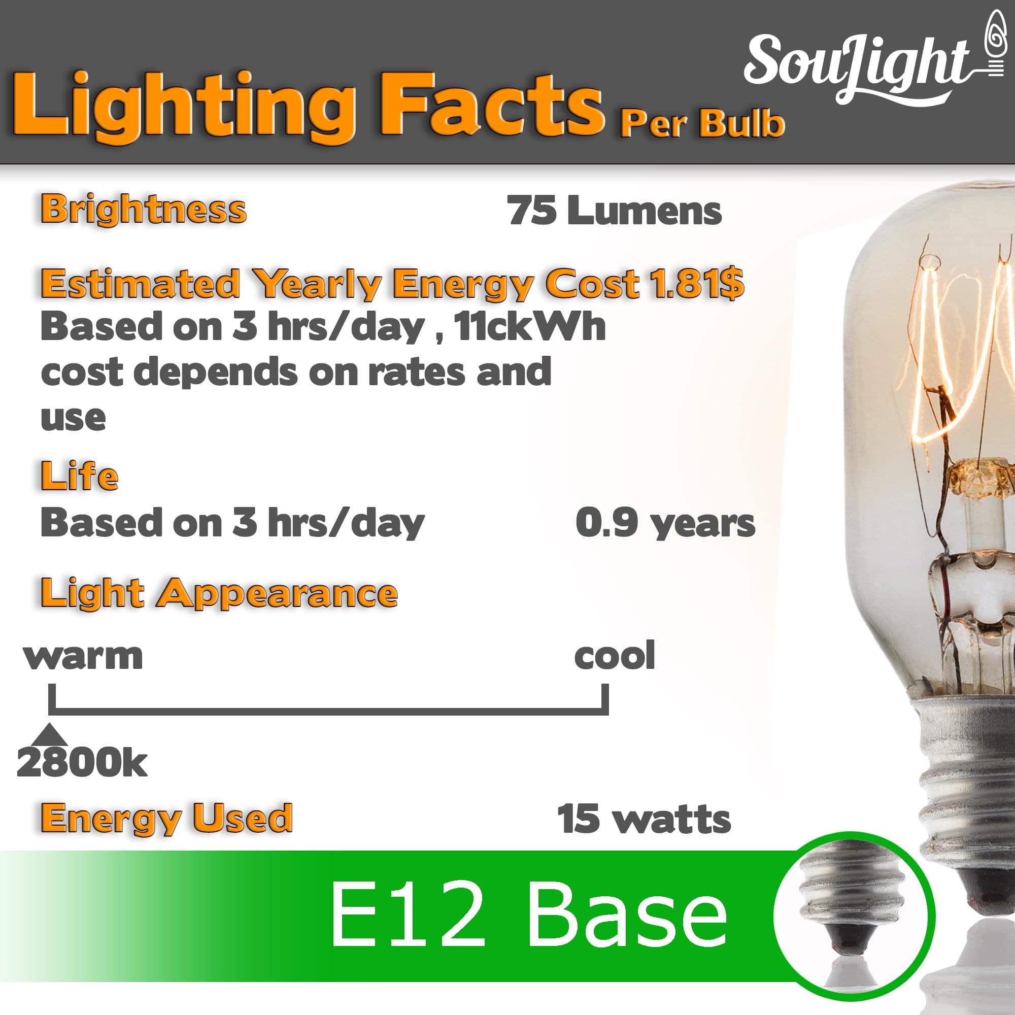 Salt Rock Lamp Bulb 8 Pack 15 Watt Replacement Bulbs for Himalayan Salt Lamps...