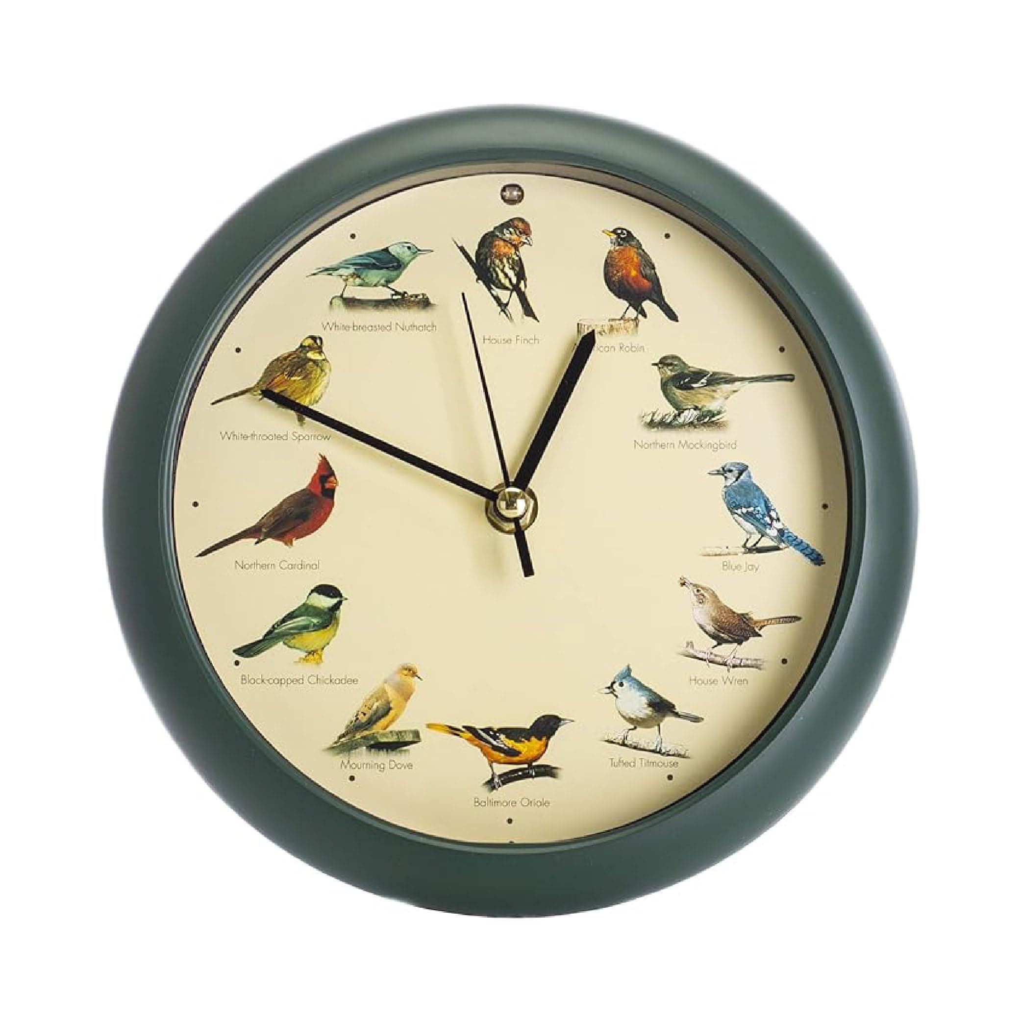 Mark Feldstein and Associates Original Singing Bird Wall/Desk Clock, 8 Inch