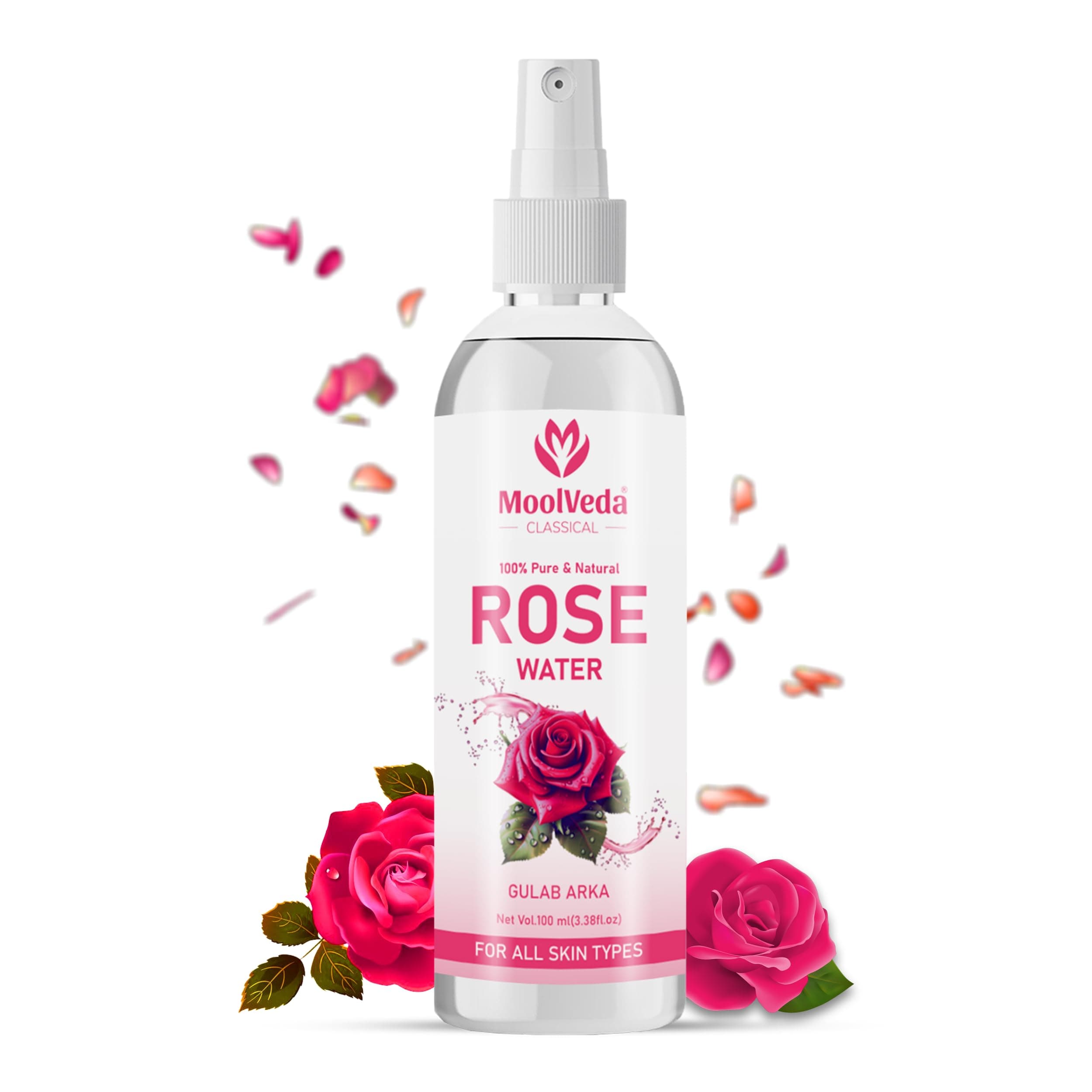 Premium Rose Water(Gulab Jal) /Face Toner | Alcohol Free | Cleanses, Hydrates & Moisturises Skin | Balances & Restores Skin's pH Levels | For All Skin Types, 100ml