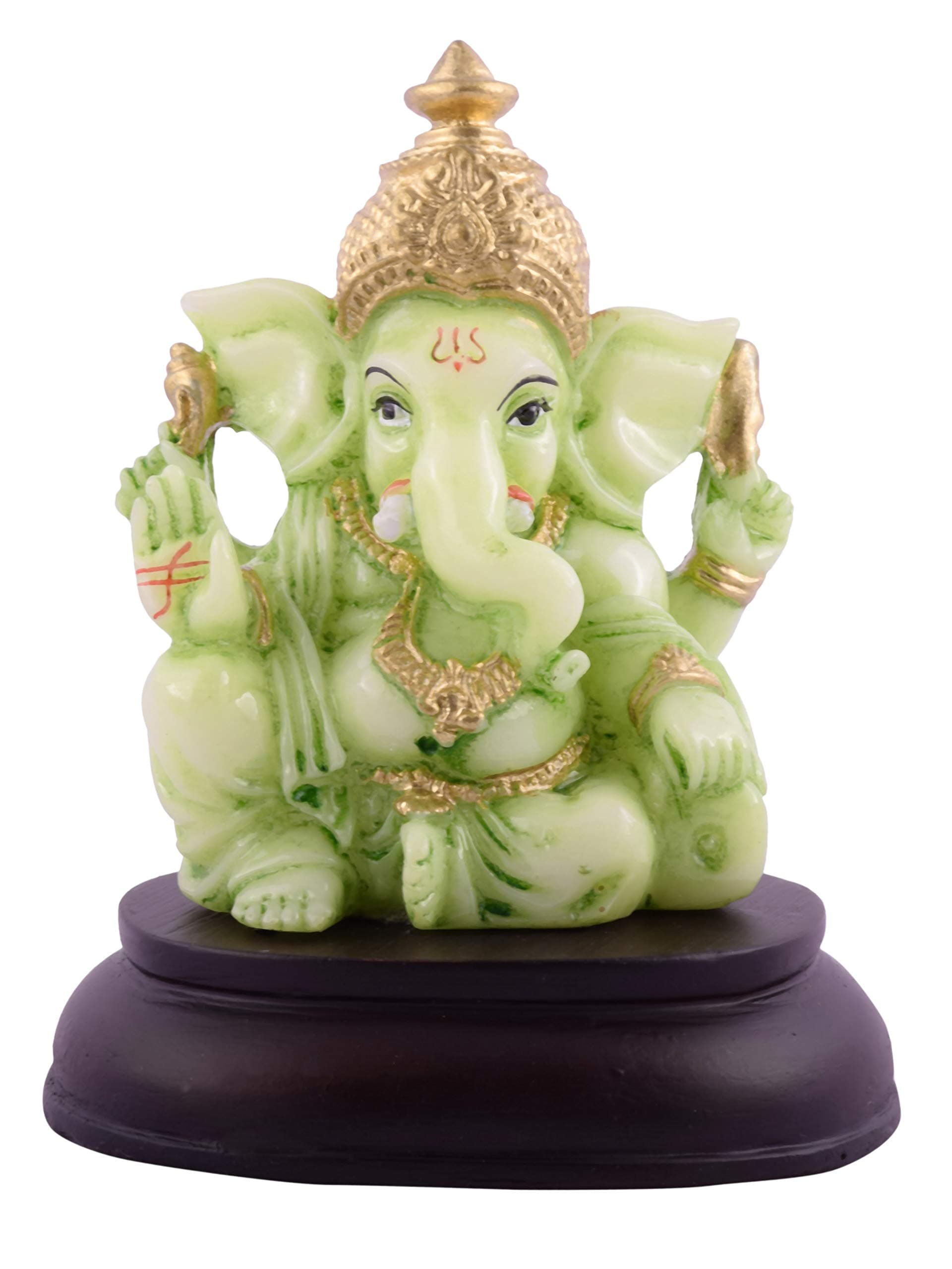Radium Glow Ganeshji, Ganesh, Ganpati Murti Idol Statue Sculpture for car/Office Decor, Ideal Gift to Your Loved Ones G-457