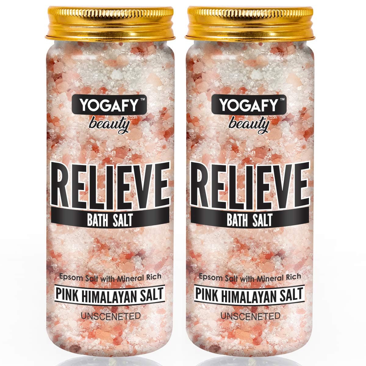 Relieve Bath Salt- Pure Epsom Salt With Pink Himalayan Salt Crytals (700 Gram) | Relieves Pain & Relax Muscles | Made with Natural Ingredients | 350g Pack of 2