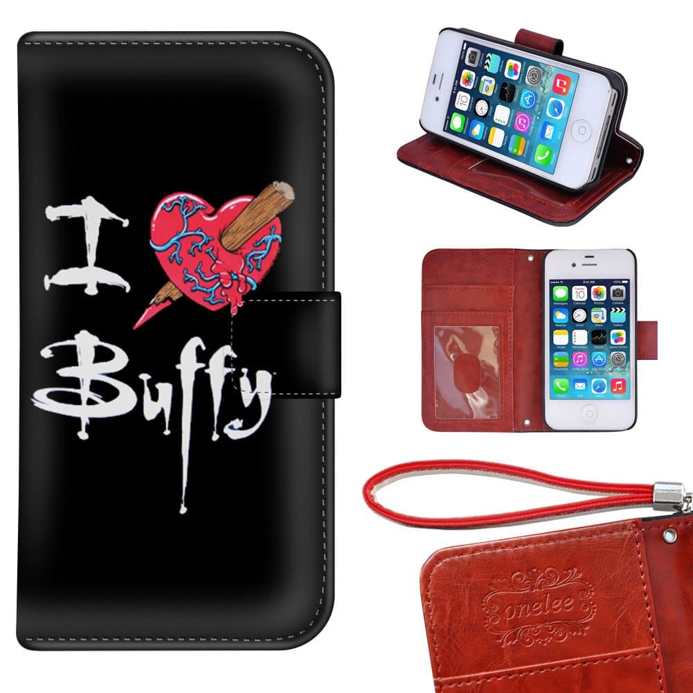 iPhone 4 4s Wallet Case, Customize Factory TV Play Buffy the Vampire Slayer Premium PU Leather Case Wallet Flip Stand Case Cover for iPhone 4 5s with Card Slots
