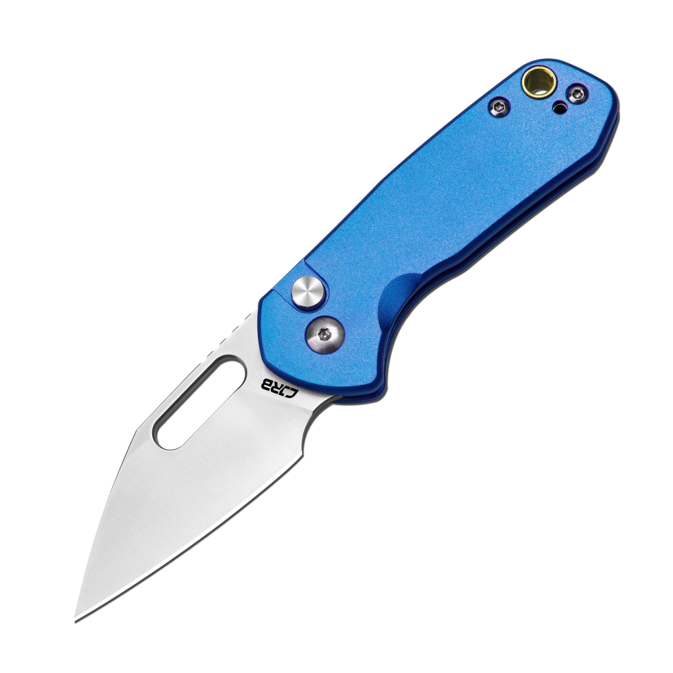 Mini Pyrite(J1933) Folding Pocket Knife,2.17" AR-RPM9 Steel Blade and Blue Handle Small EDC Knife with Pocket Clip for Work Outdoor Hiking Camping